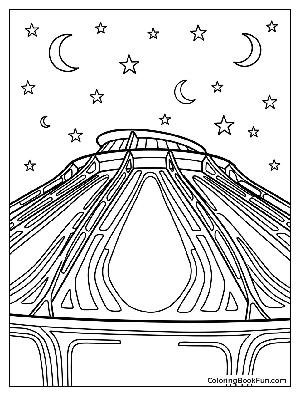 Space Mountain with Glowing Lines