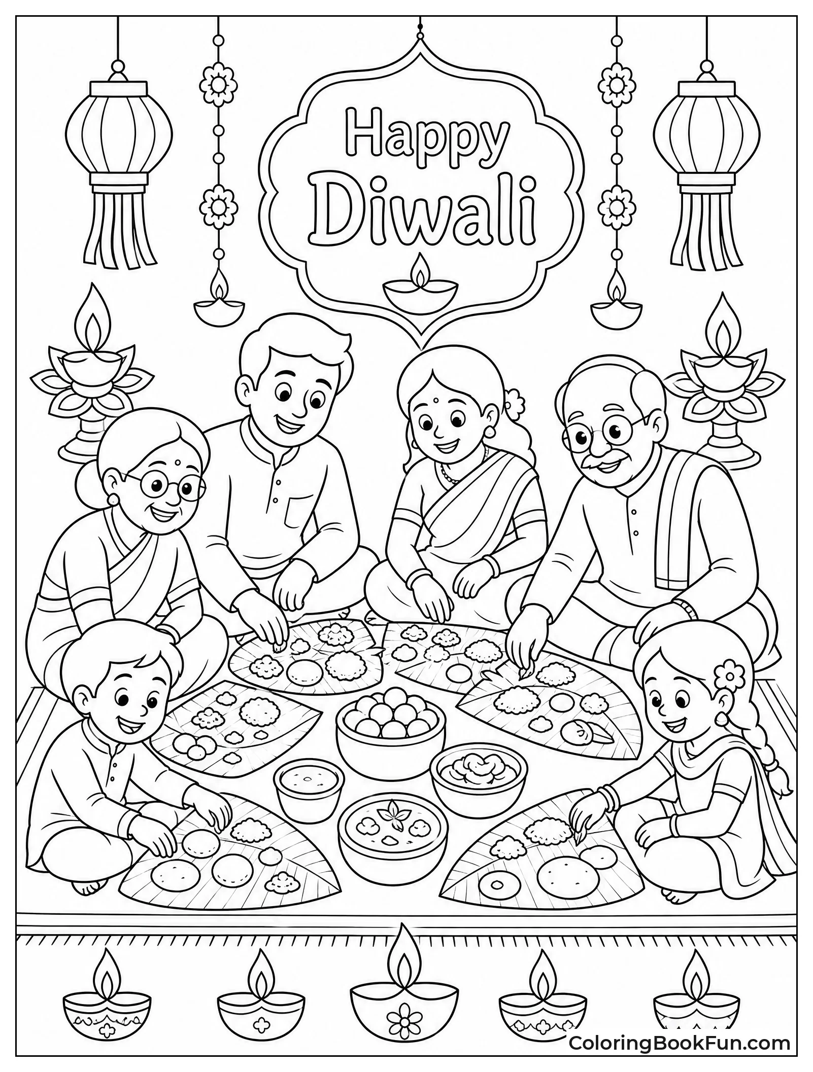 Family Eating Festive Meal Together