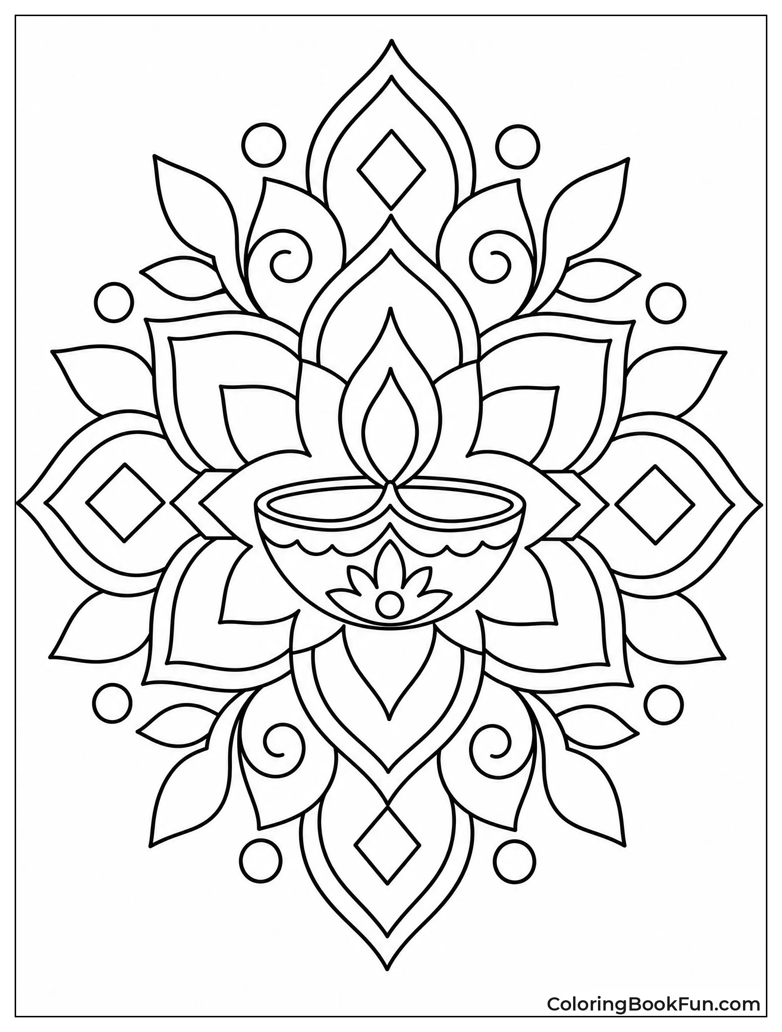 Filling Intricate Rangoli with Colors