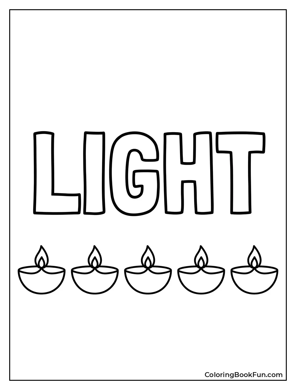 Simple Row of Five Diyas
