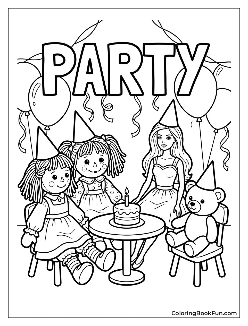 Dolls Celebrating at Birthday Party