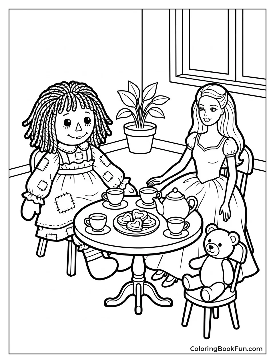 Dolls Having Tea Party