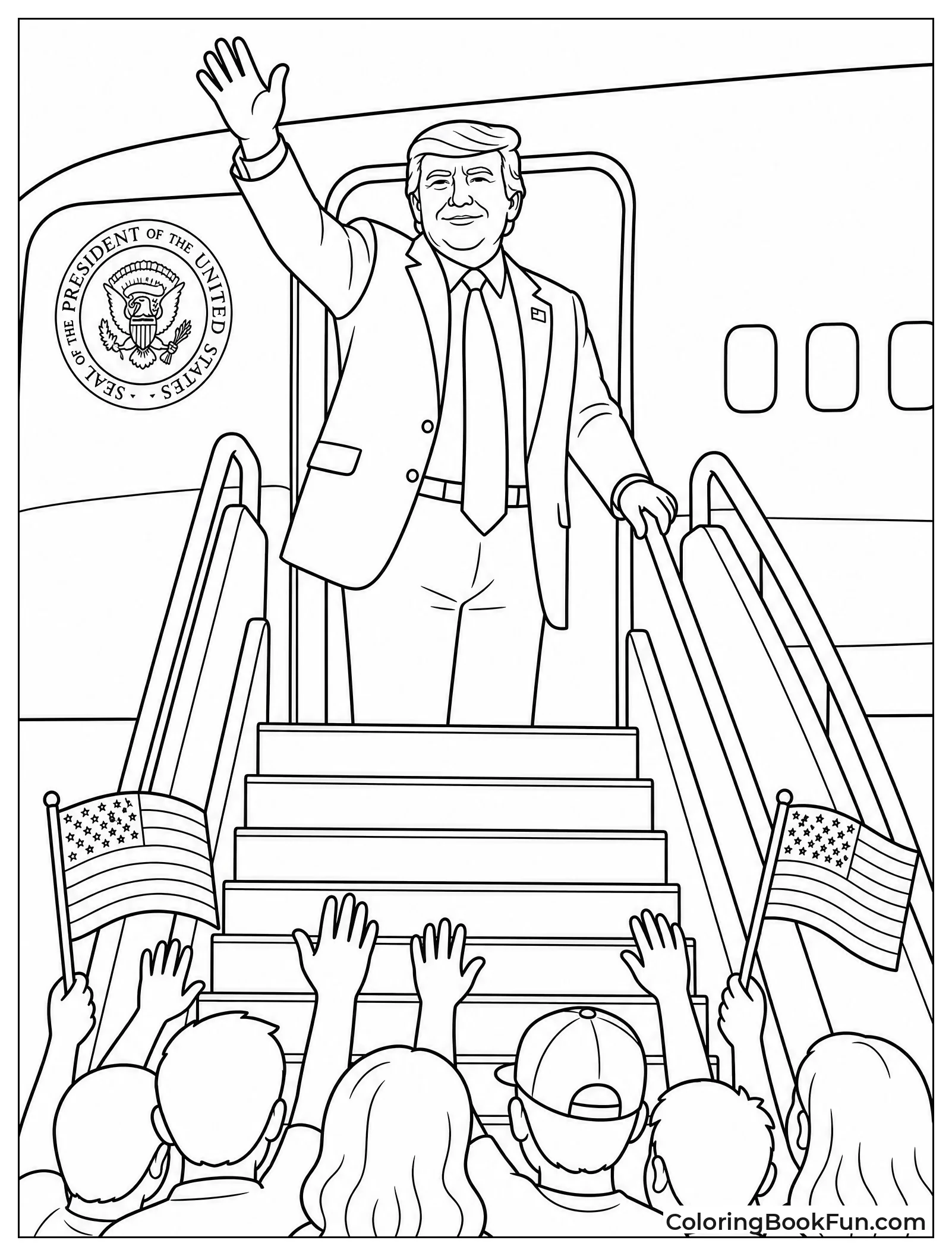Trump Waving from Airplane Steps