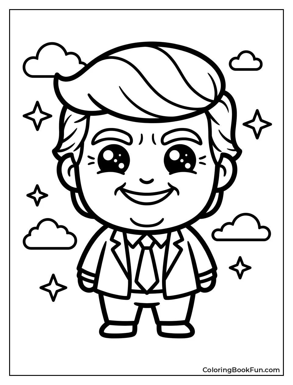 Cute Chibi Trump with Big Eyes