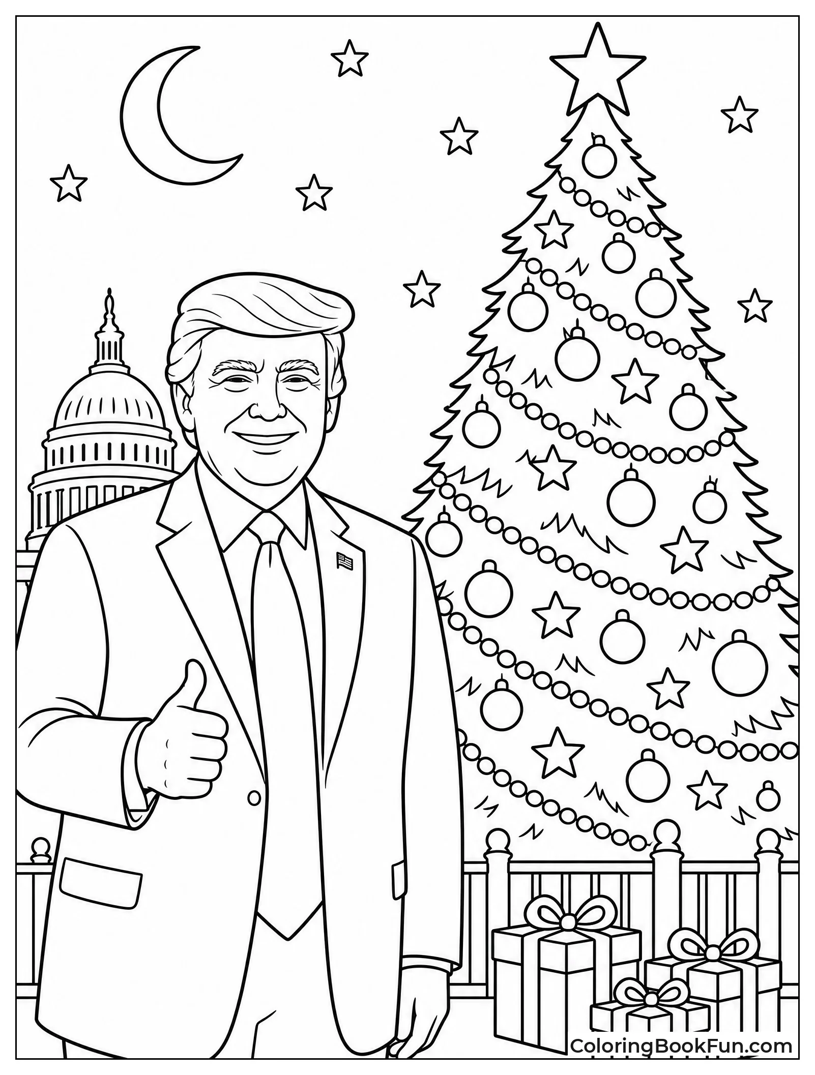 Trump by the Christmas Tree