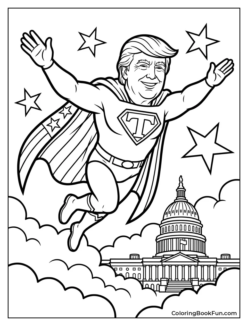 Hero Trump Flying with Cape