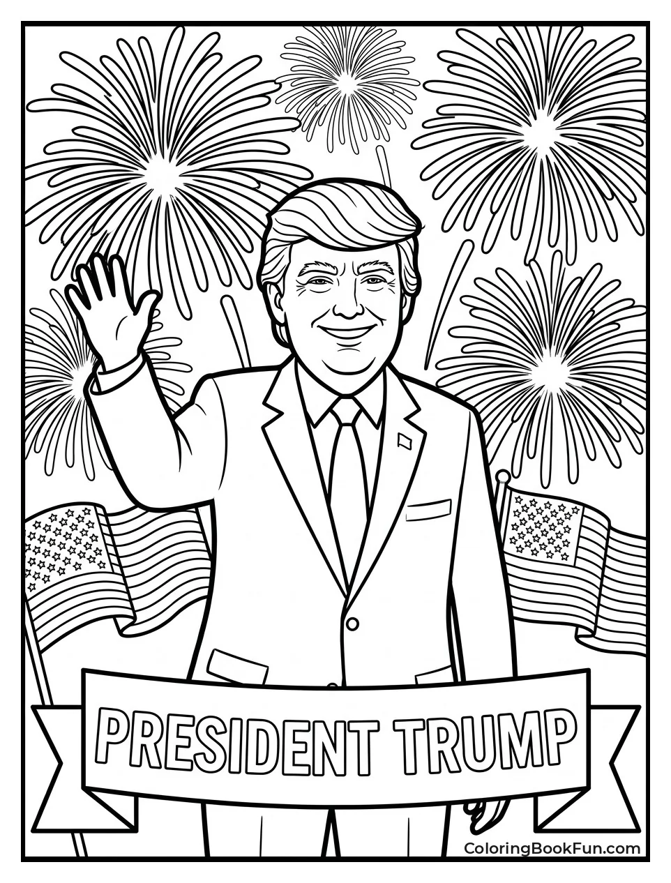 Trump Watching Fireworks Explode