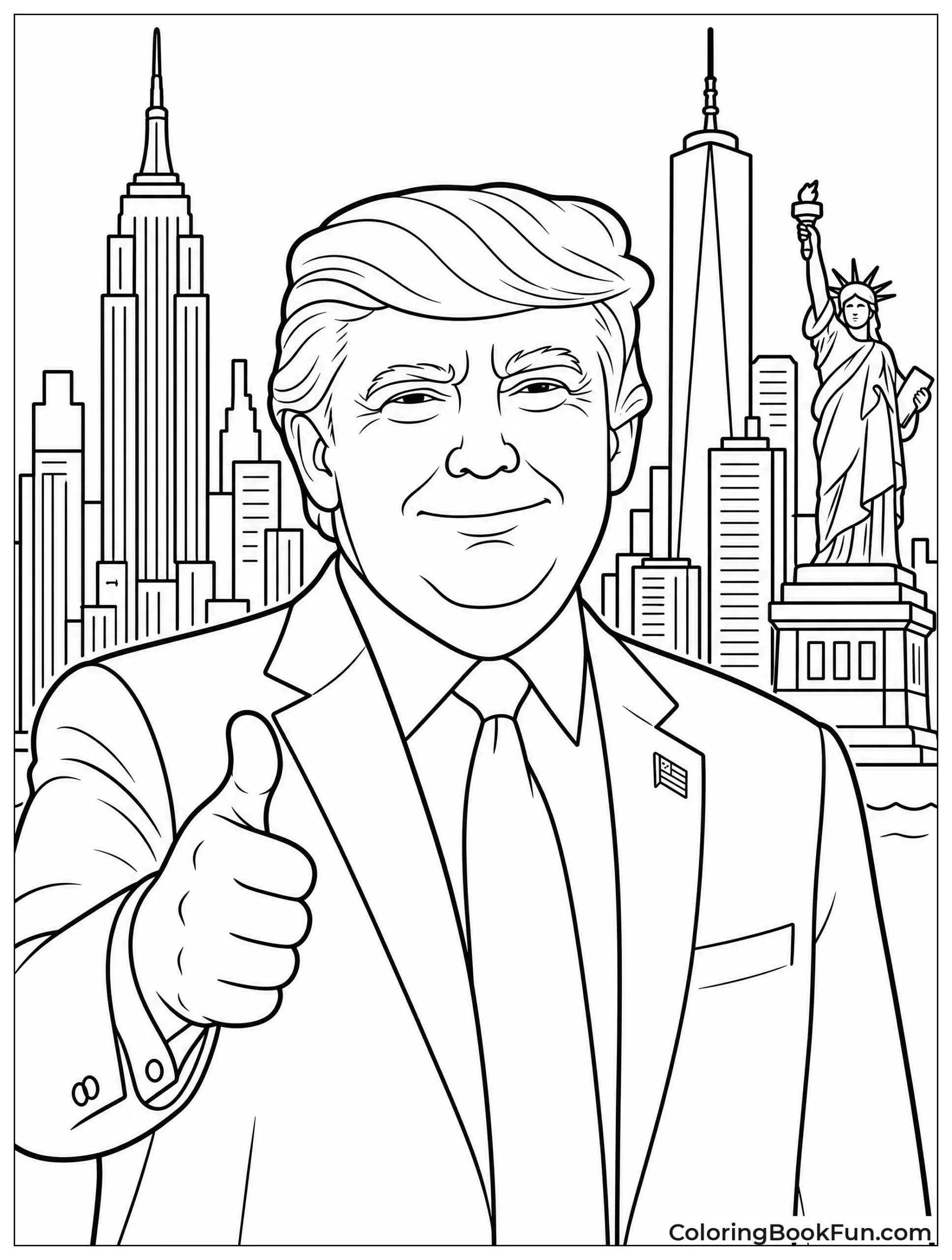 Trump in Front of Skyline