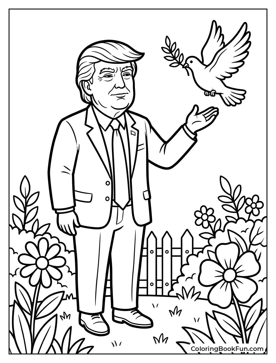 Trump Watching a Peace Dove
