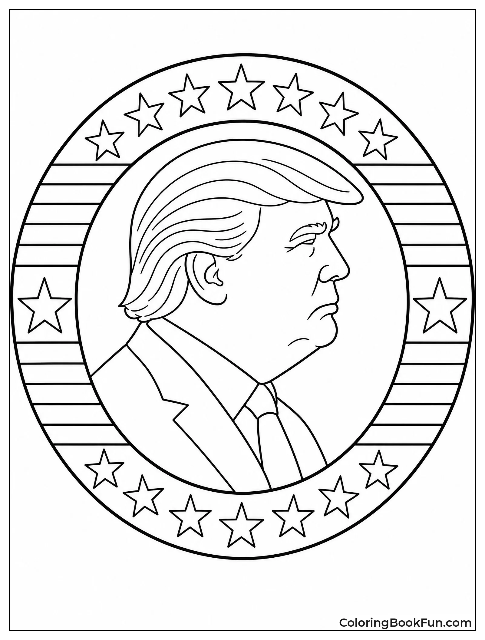 Mandala with Trump Silhouette