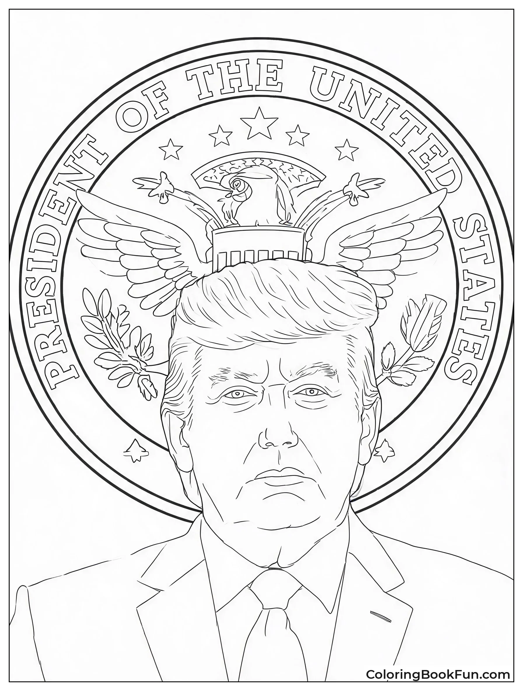 Trump Portrait with Presidential Seal