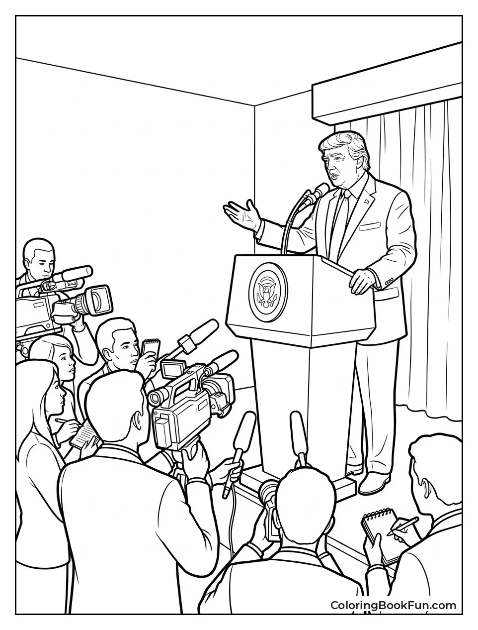Trump at Press Conference Podium