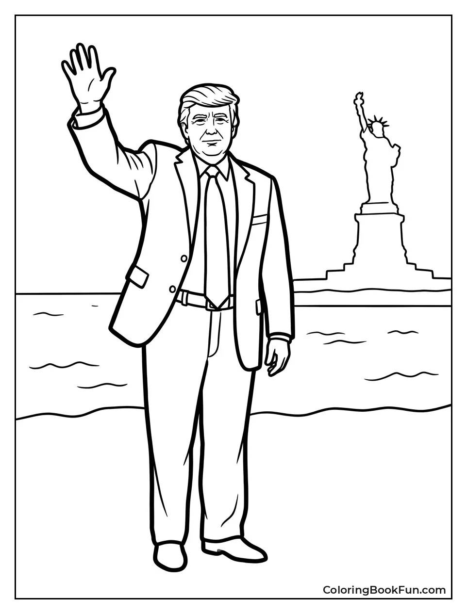 Trump by the Statue of Liberty