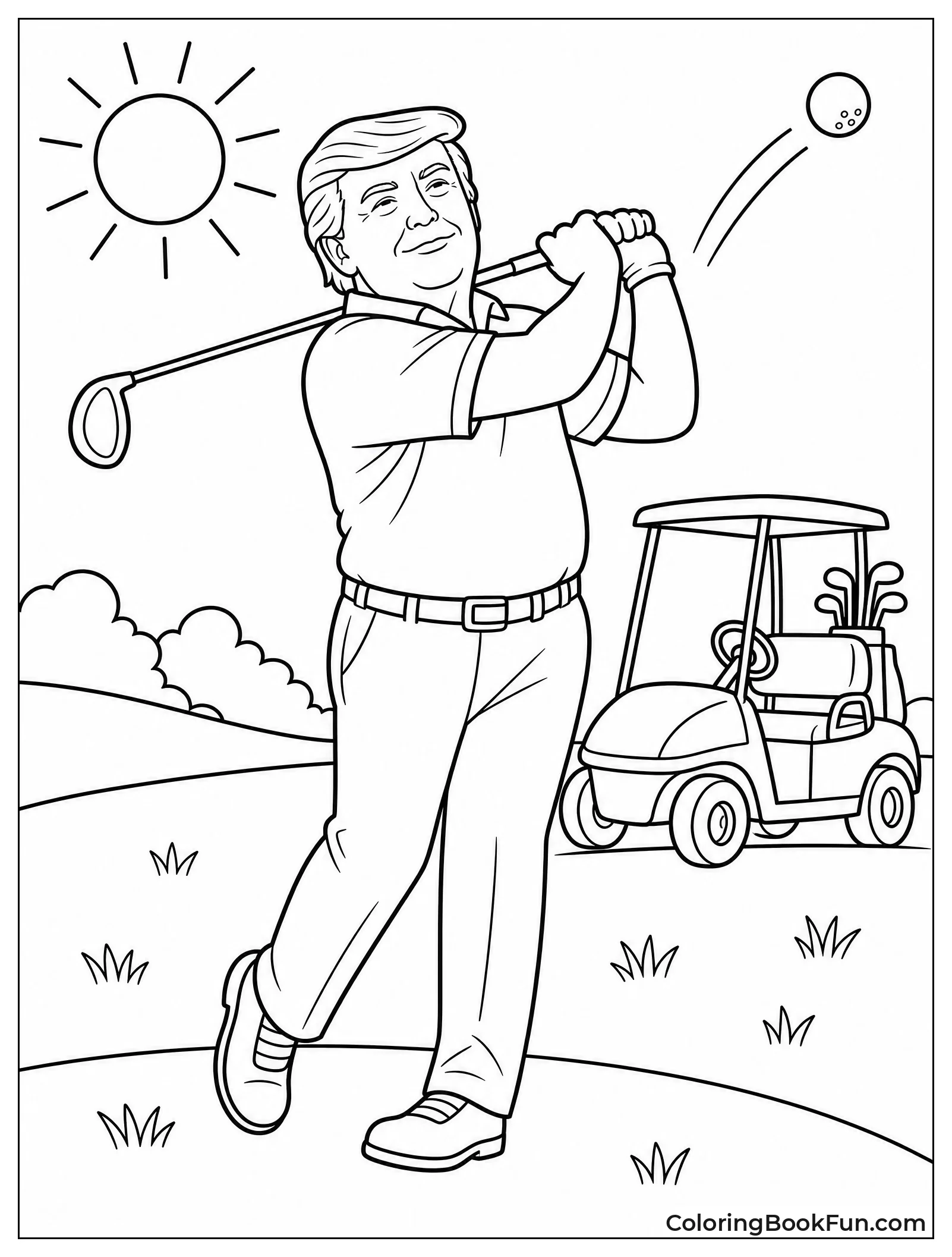 Trump Swinging a Golf Club