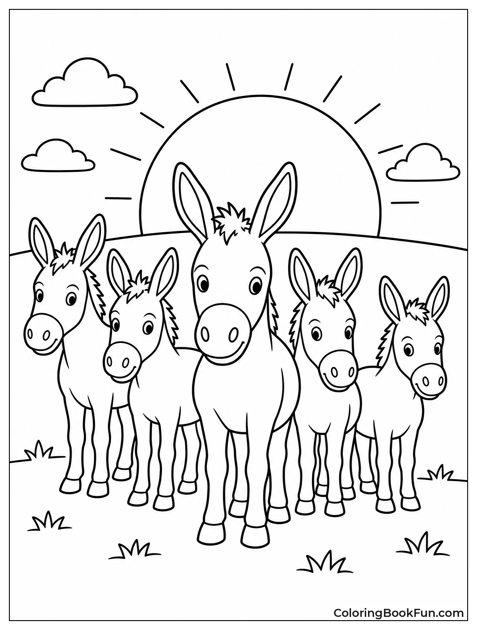 Donkey Herd at Sunset