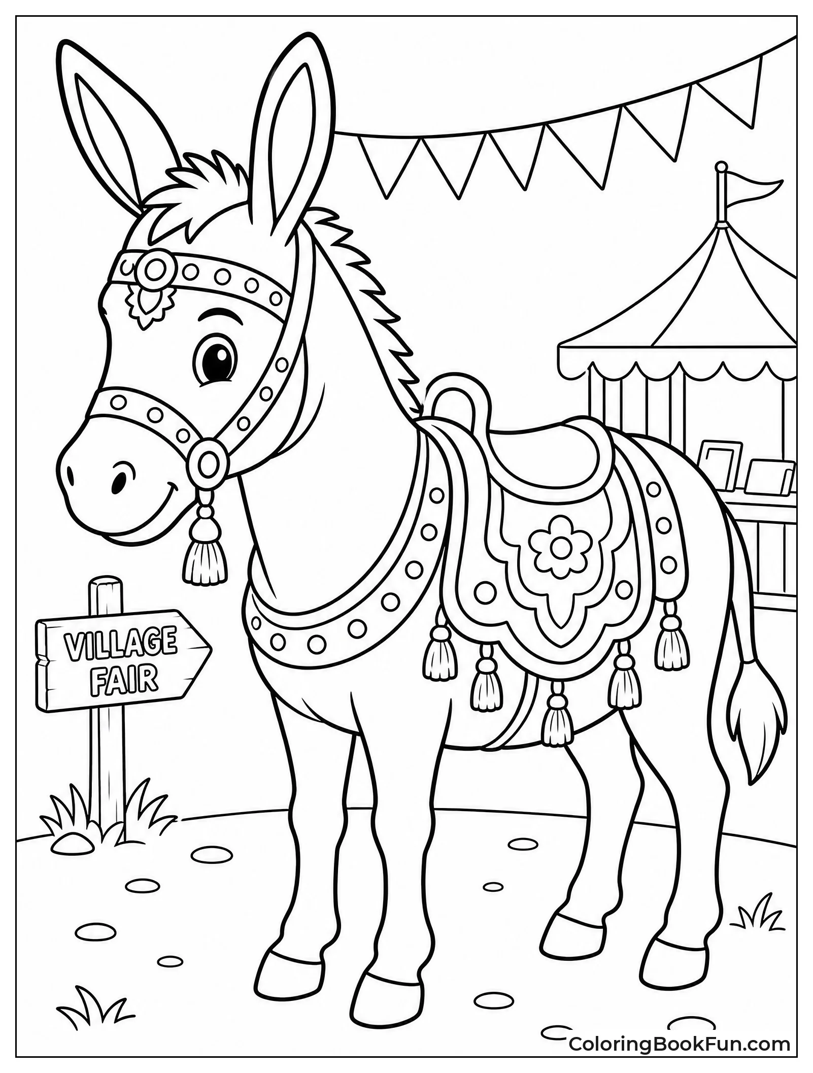 Donkey Wears Fancy Saddle