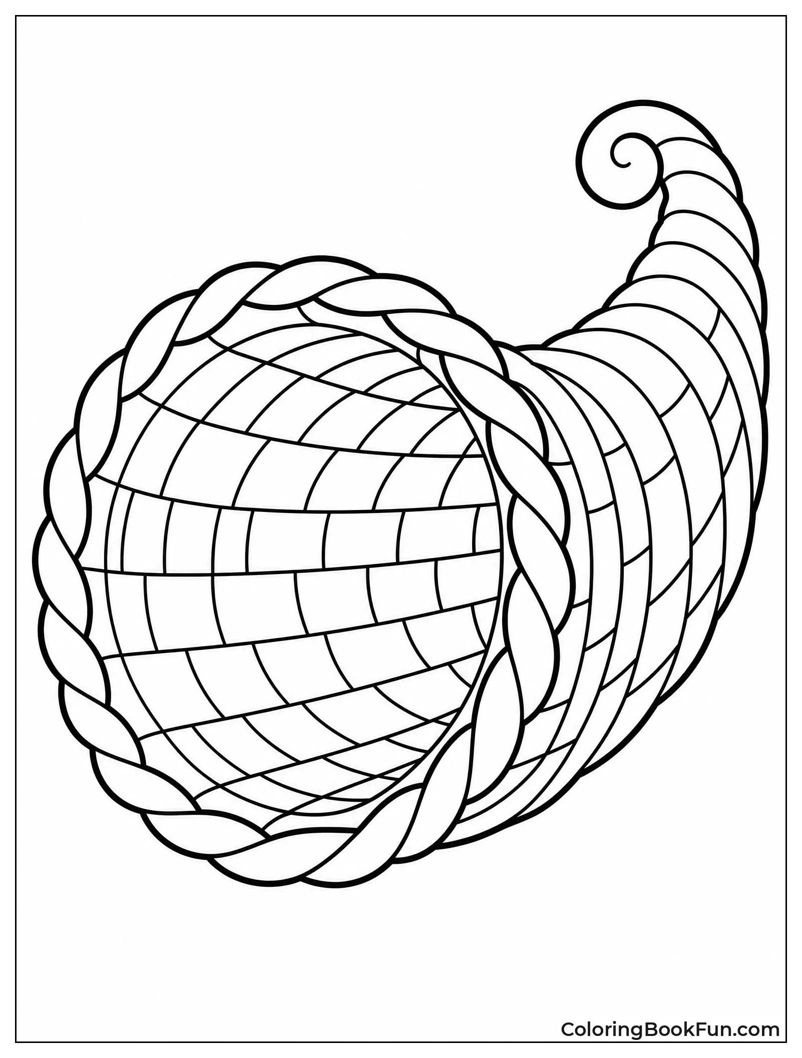 Empty Cornucopia Basket Showing Woven Shape
