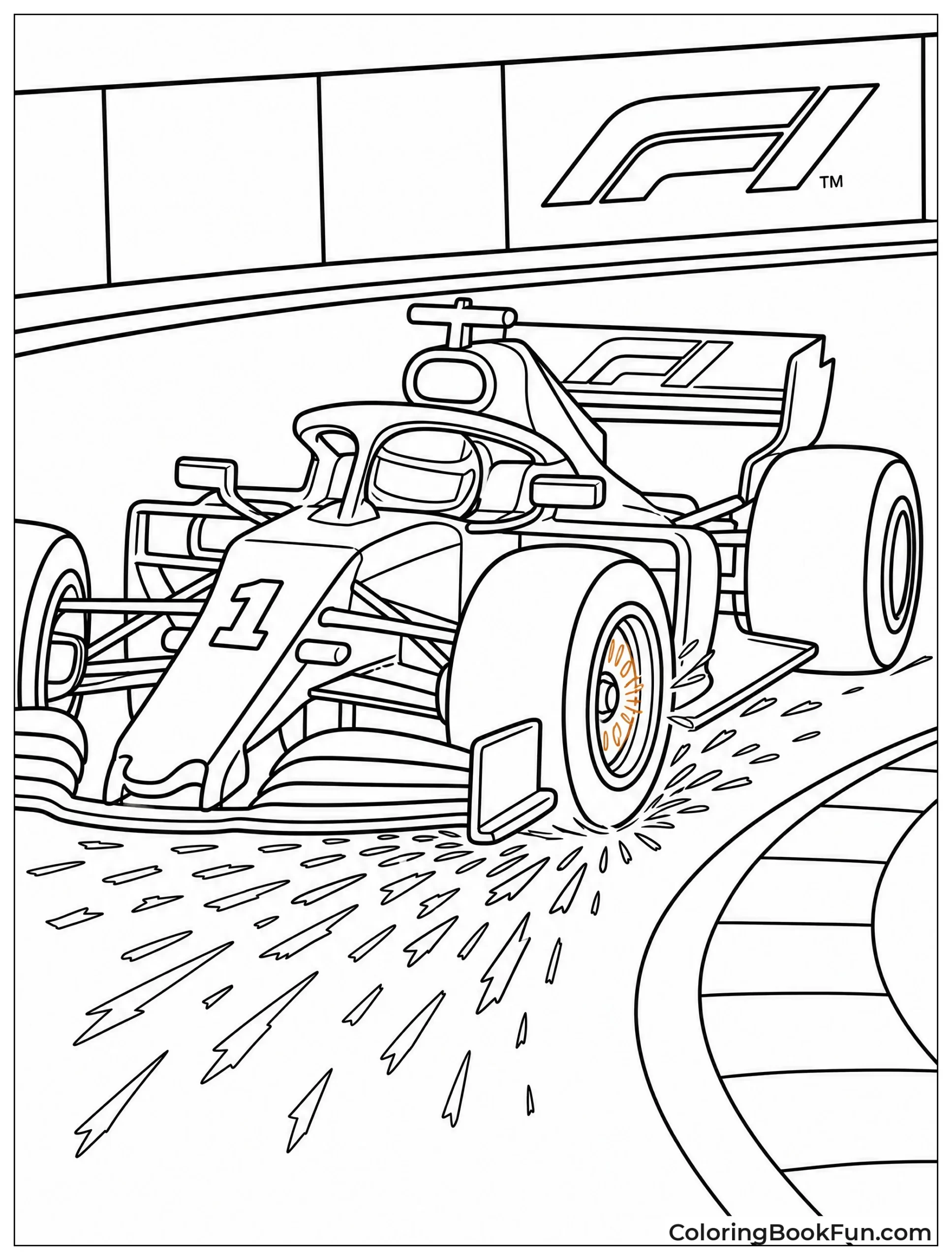 Car Braking with Sparks Flying