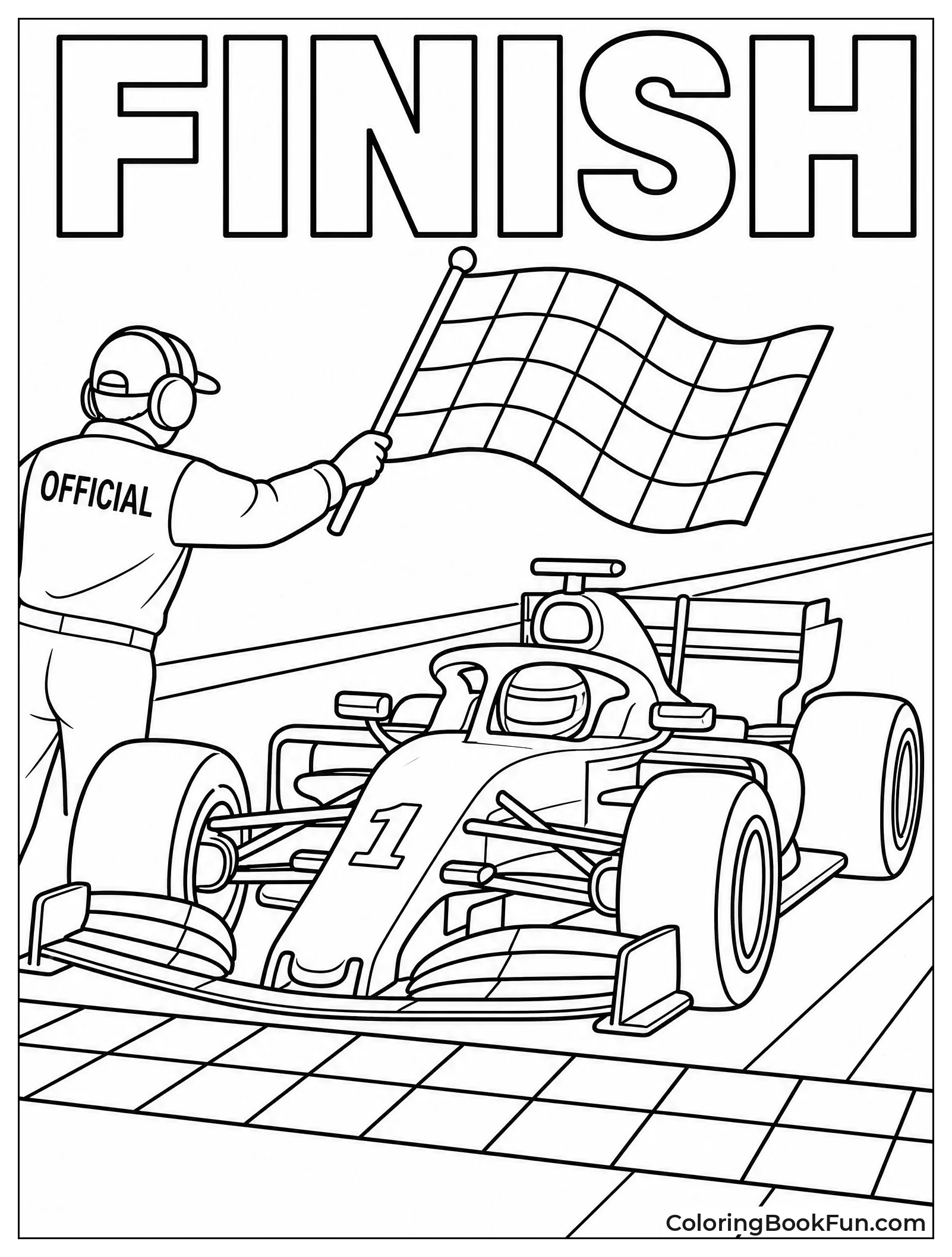 Car Crossing Finish Line