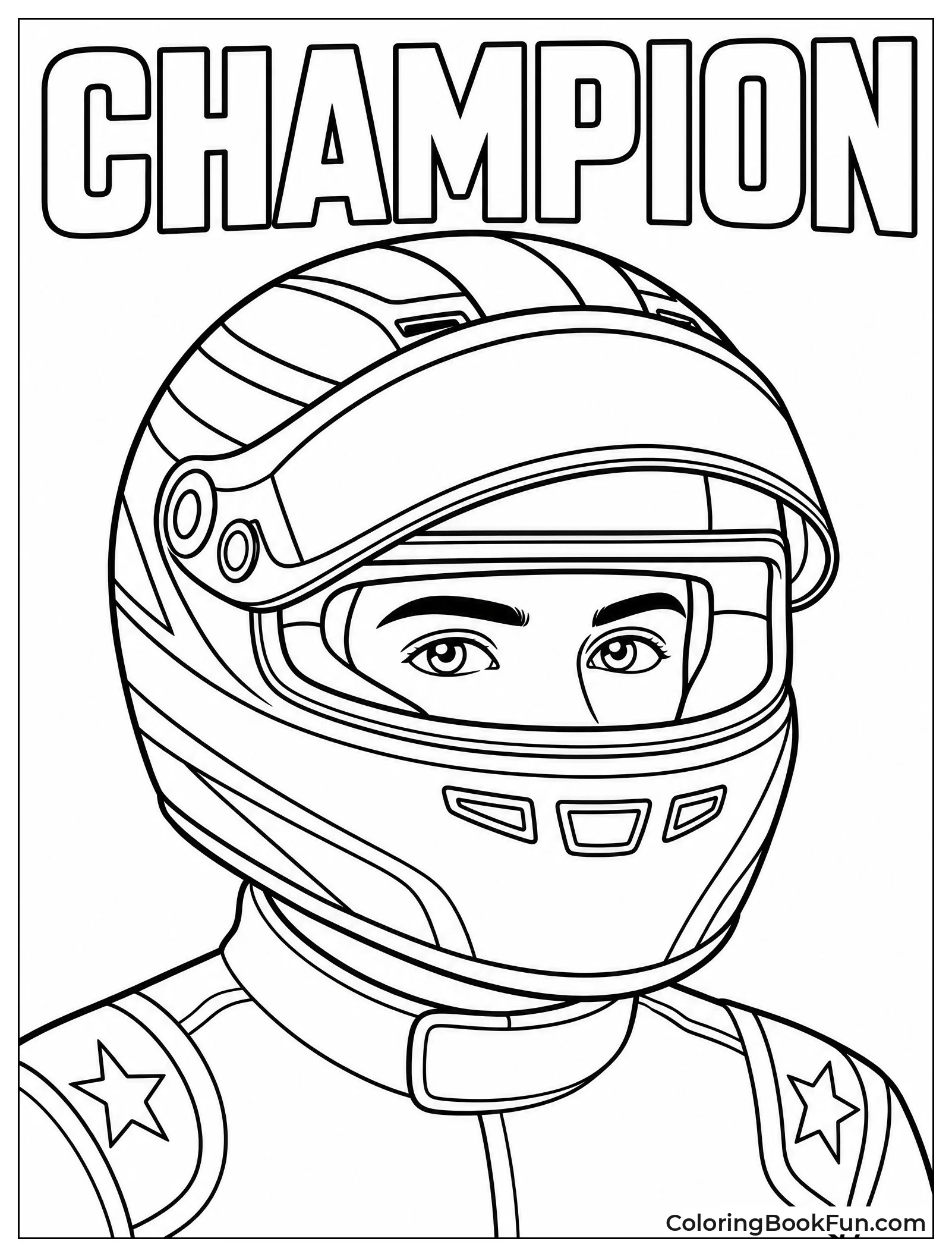 Driver Looking Through Helmet Visor