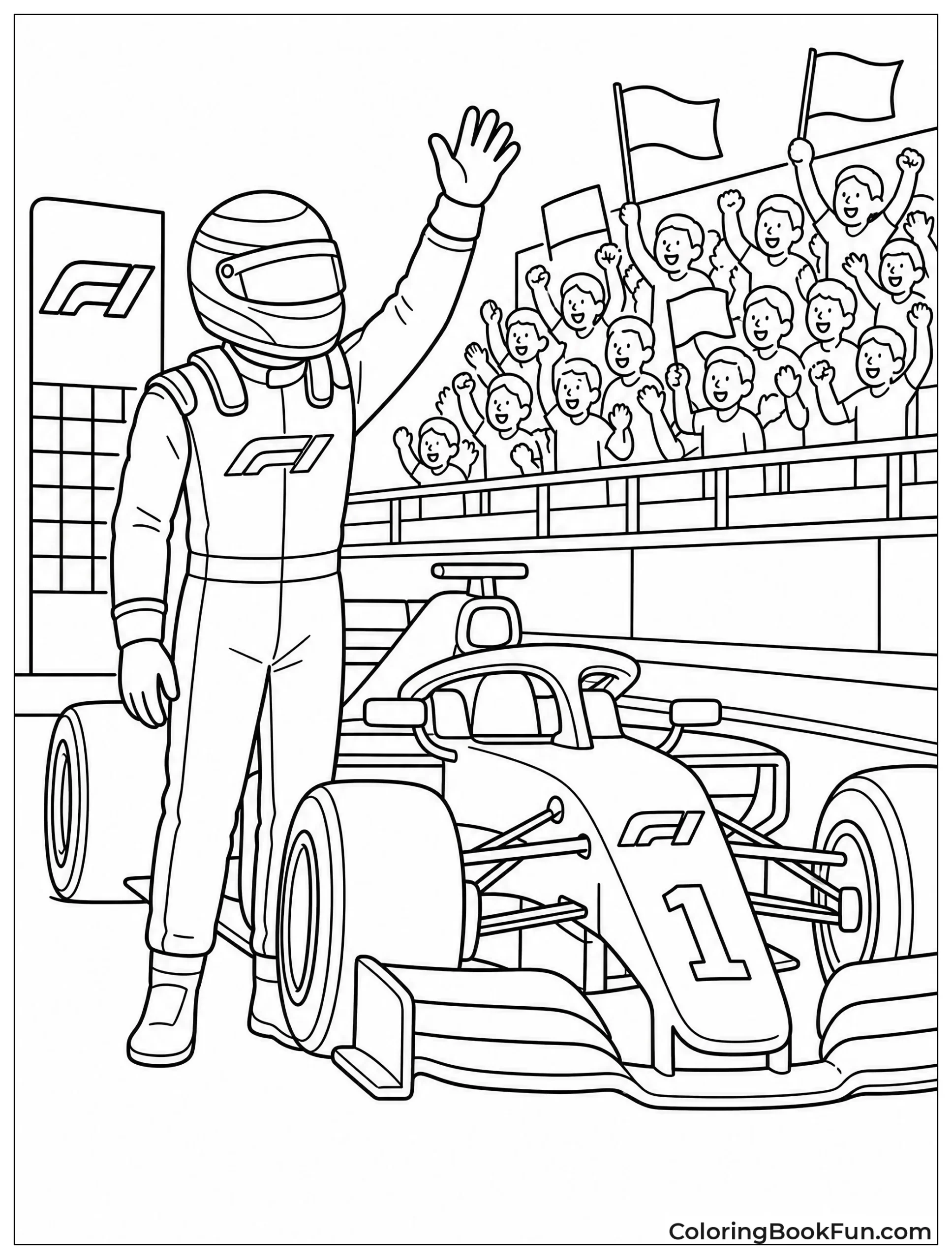 Driver Waving to Fans