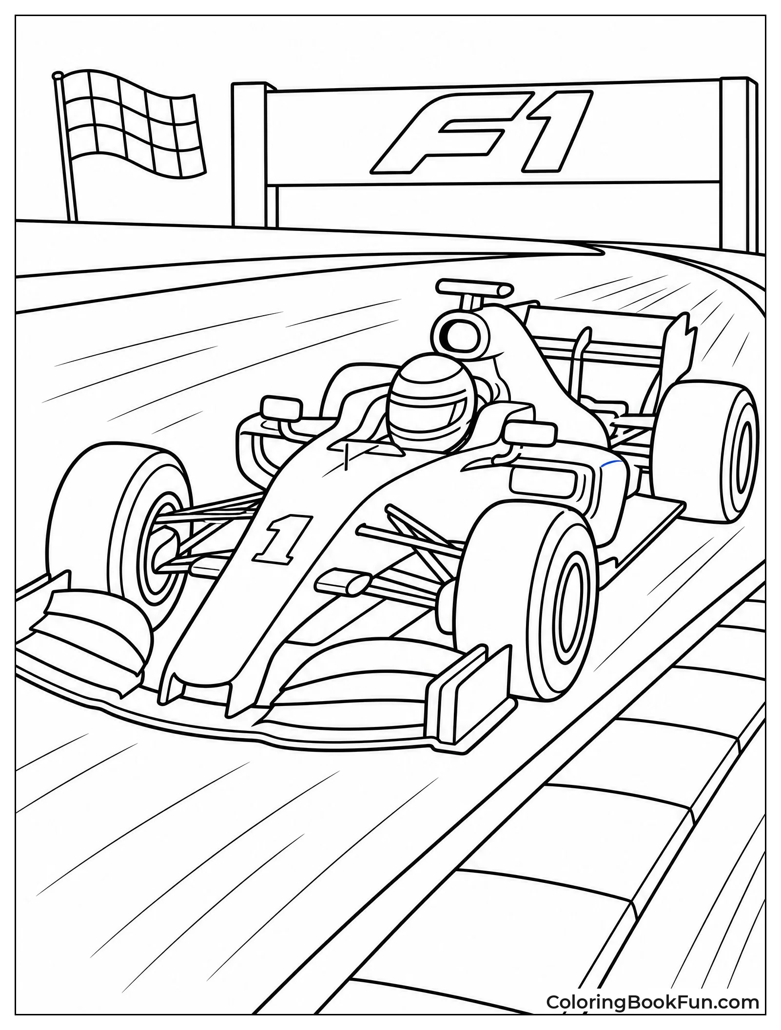 Race Car Speeding Down the Track