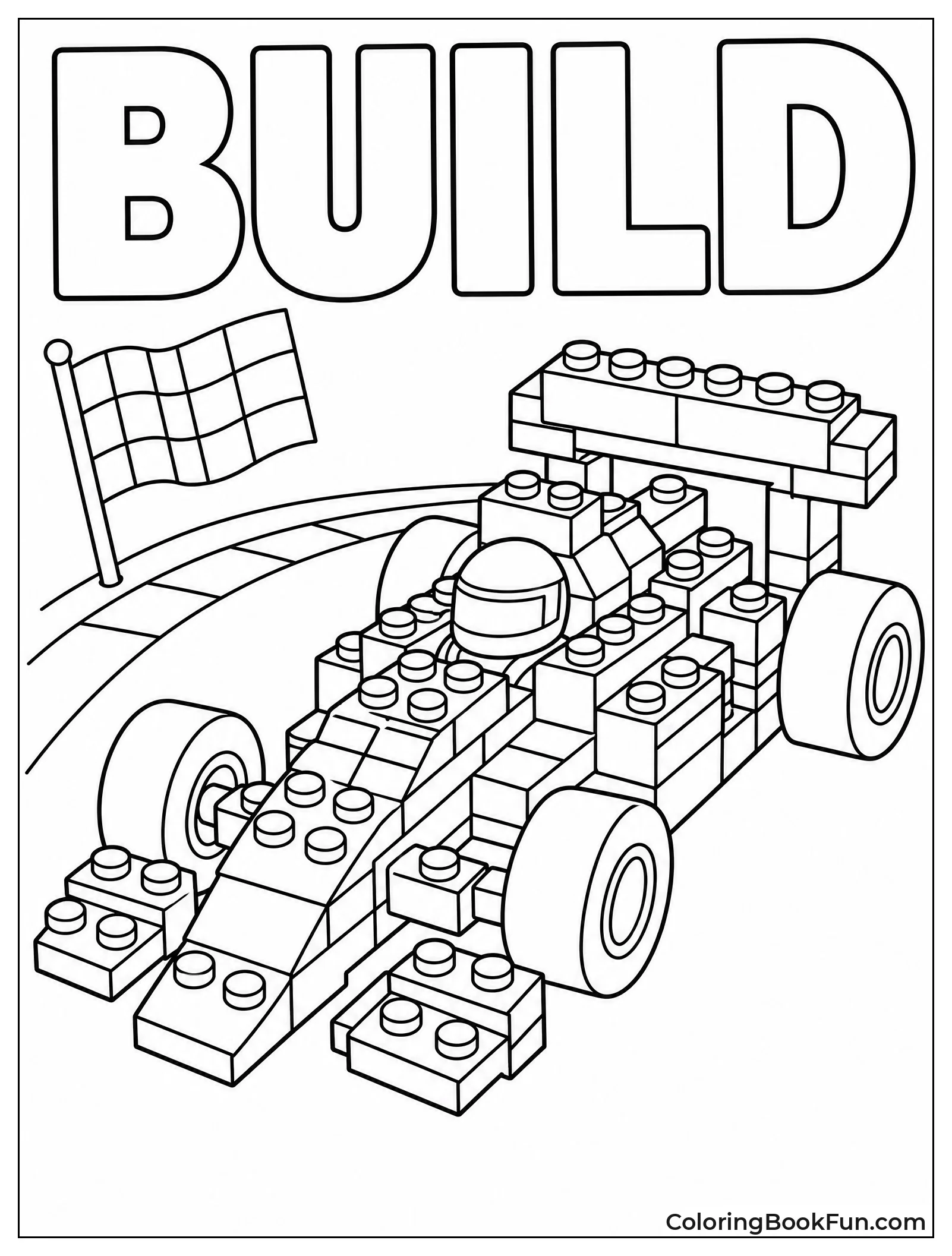 F1 Car Made of Blocks