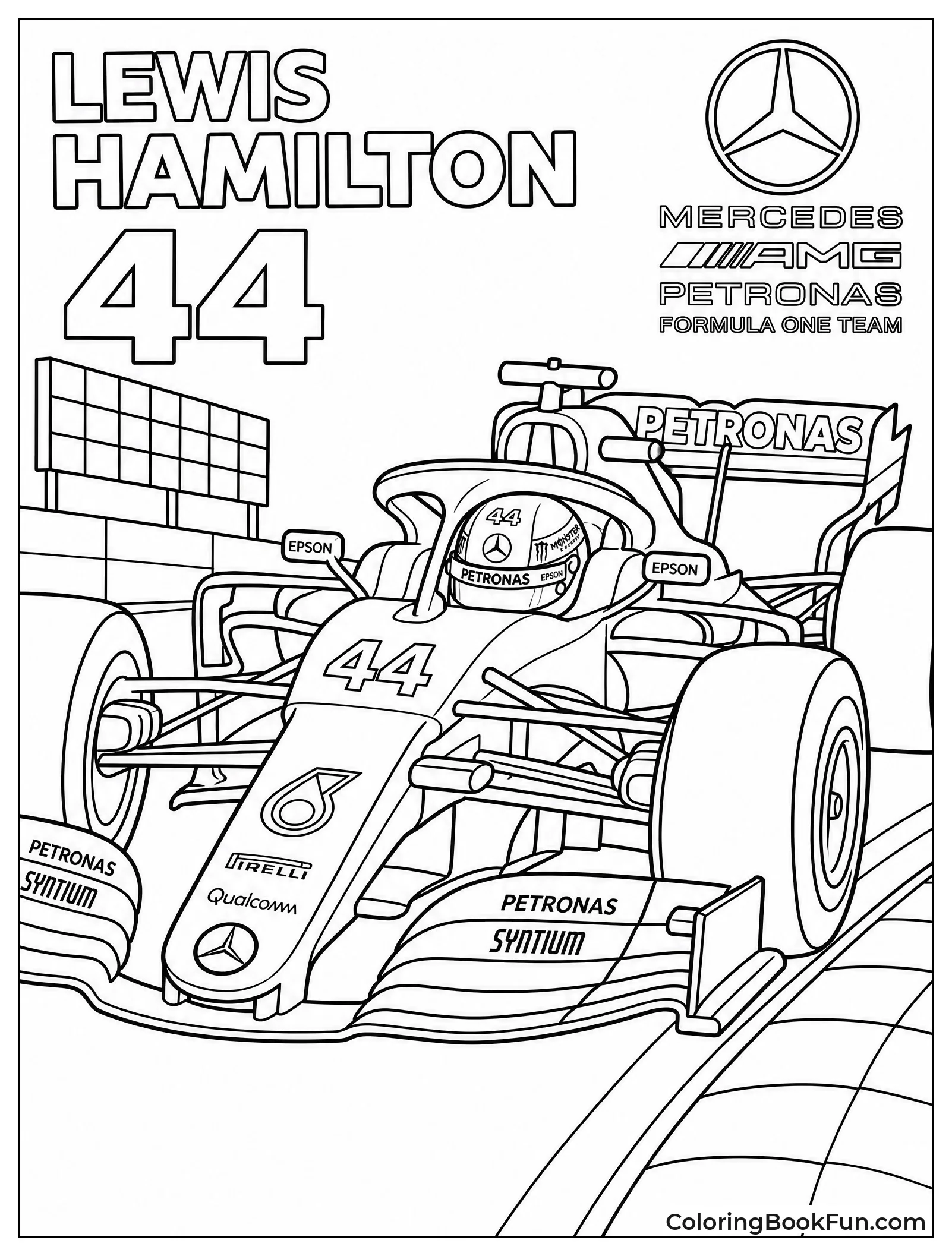 Lewis Hamilton Driving His Mercedes Car