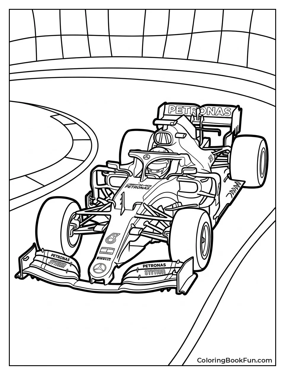 Silver Mercedes F1 Car