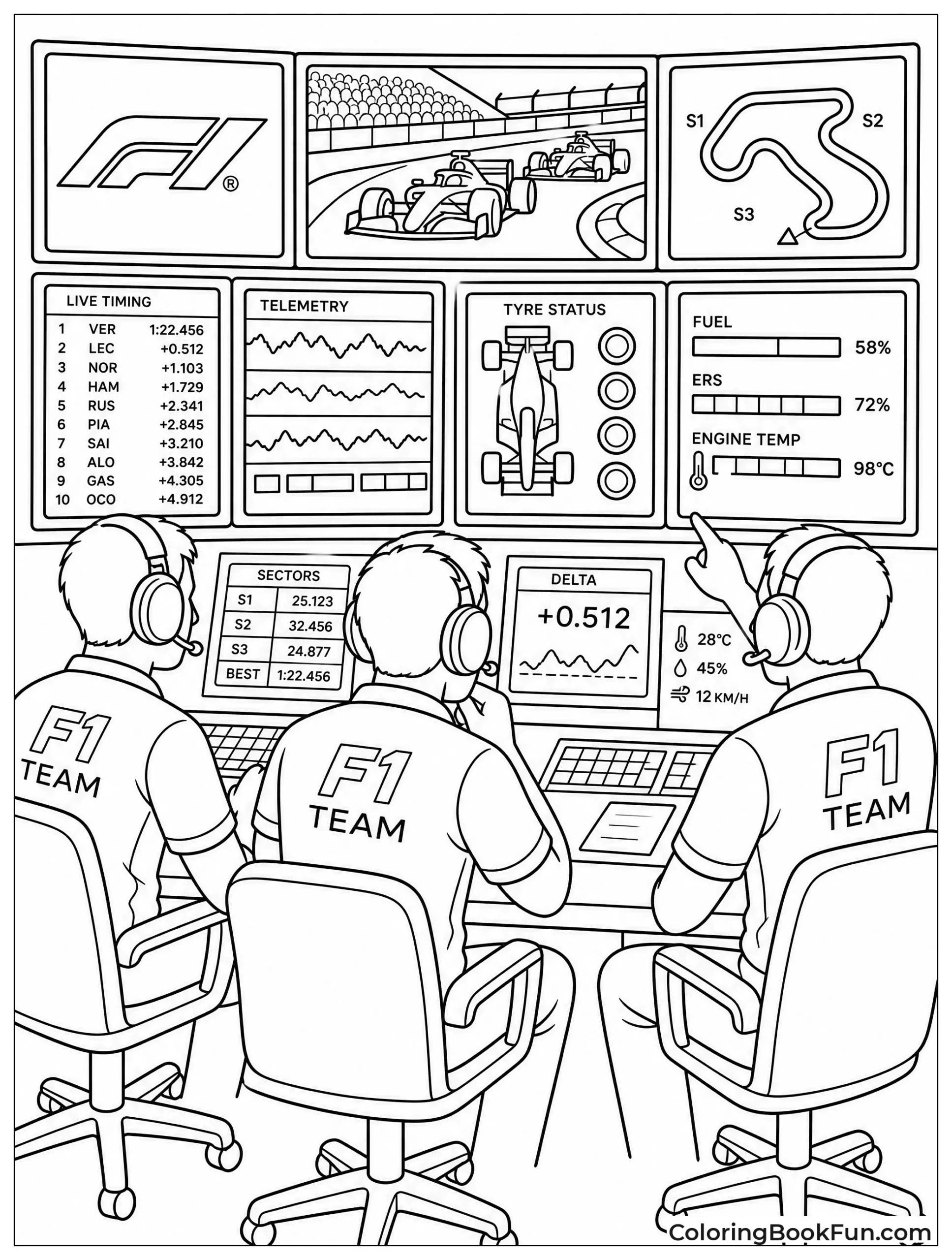 Engineers Watching Race Screens