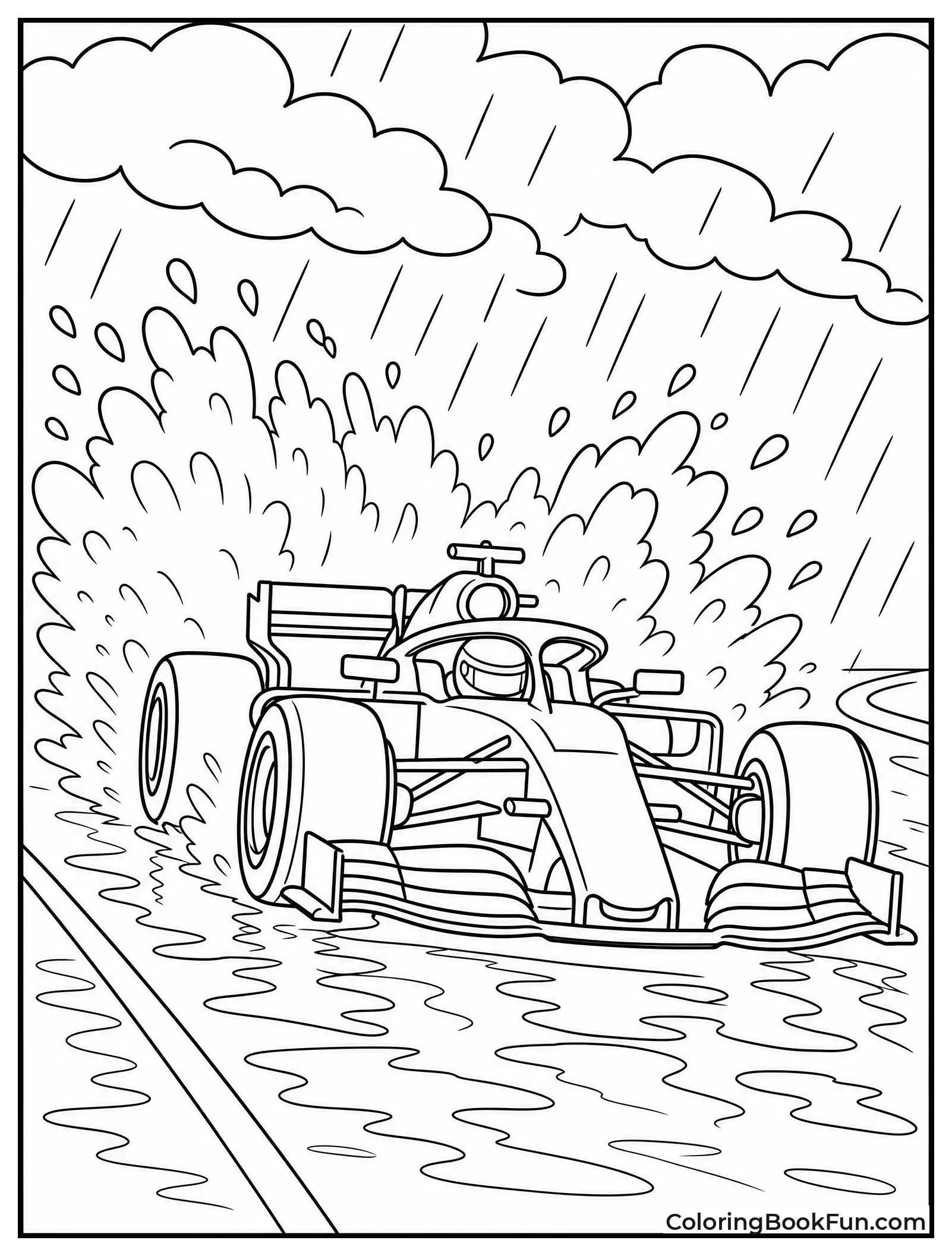Car Racing in Rain