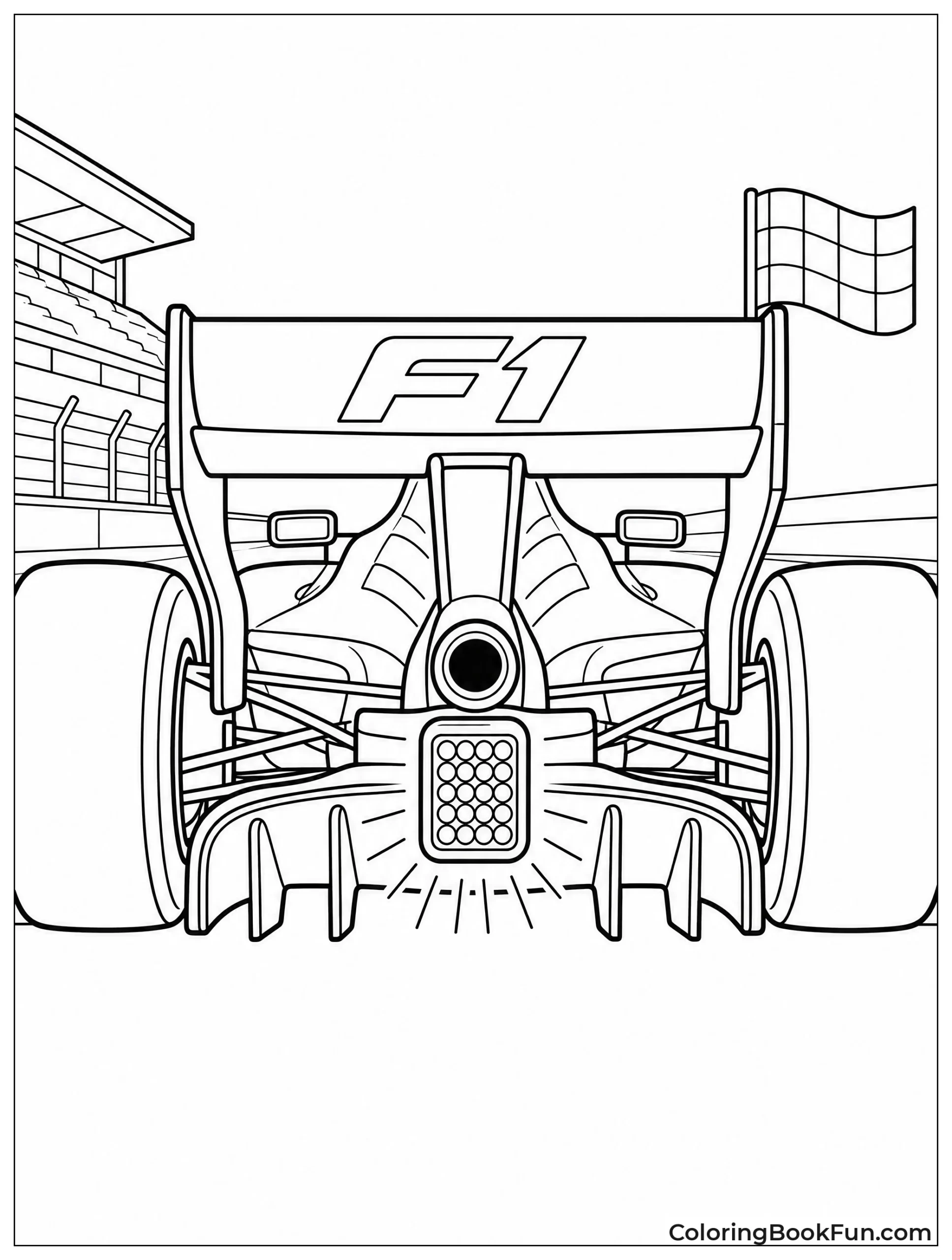 Rear View of F1 Car