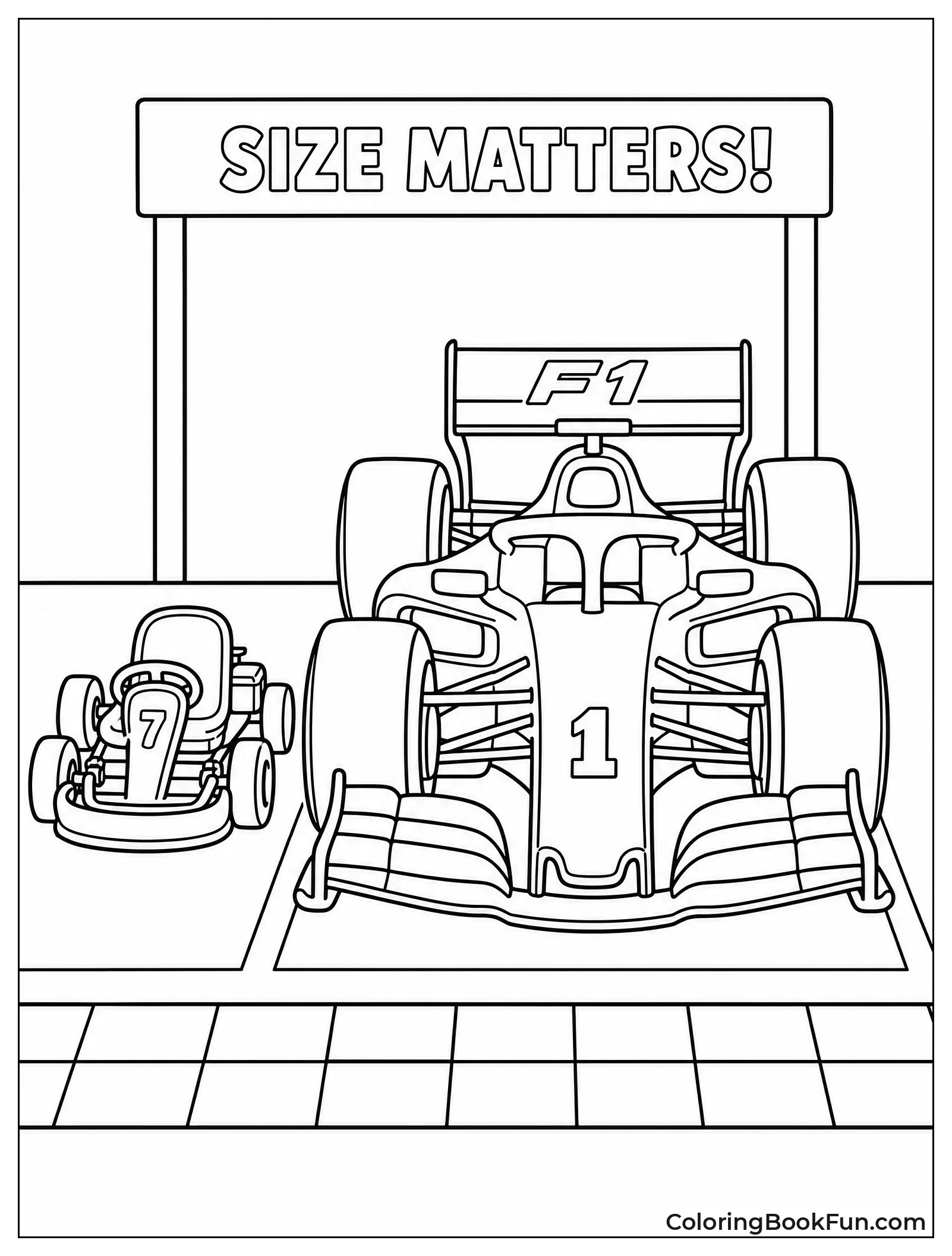 Go Kart Next to F1 Car