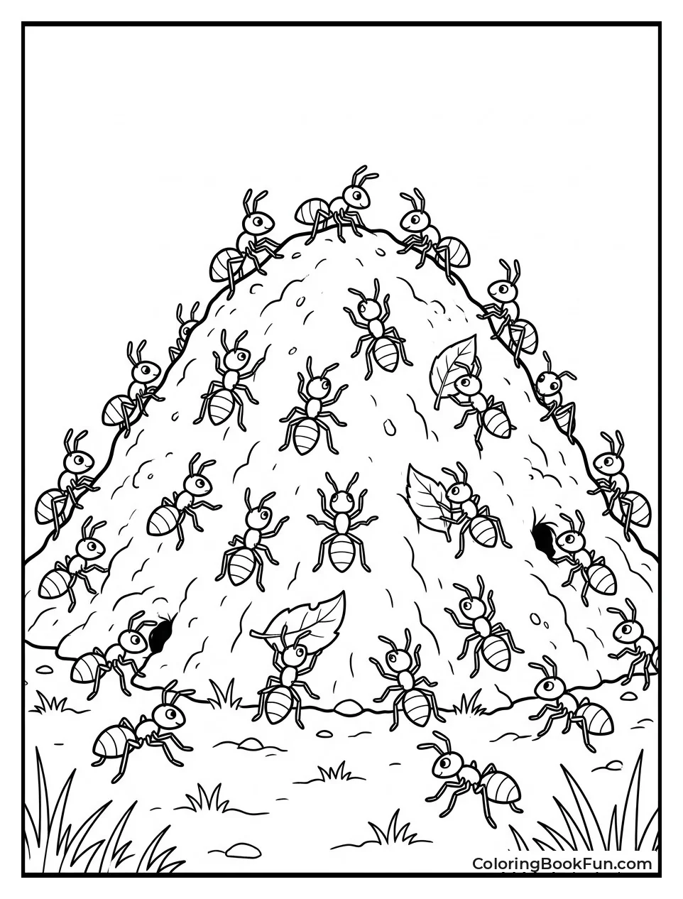 Ants Busy on Mound