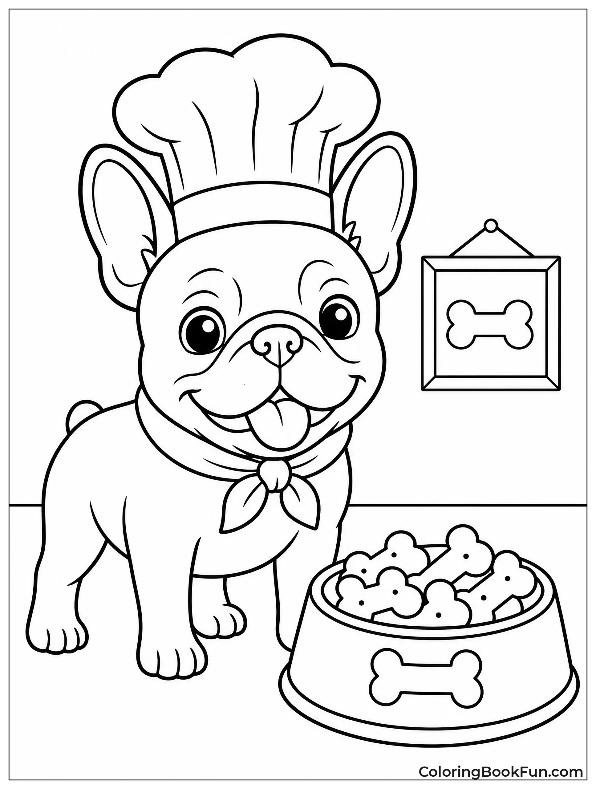 Frenchie Chef Stands by Biscuits