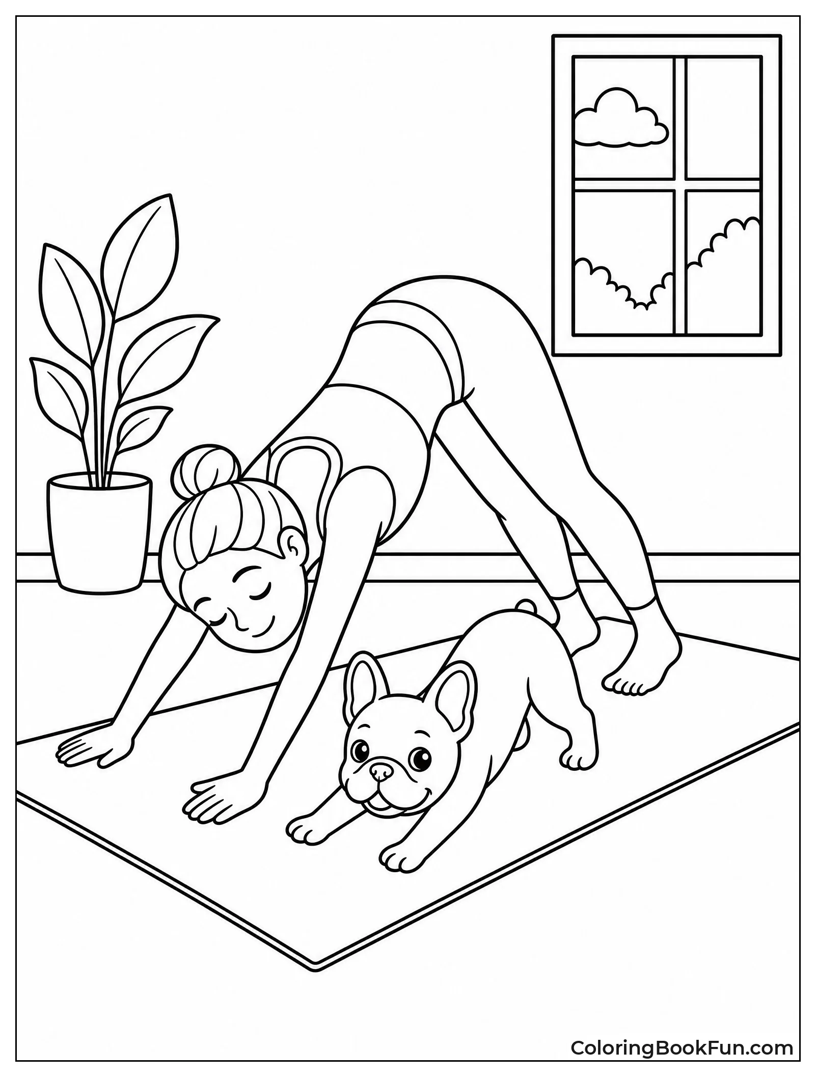Frenchie Does Downward Dog Stretch