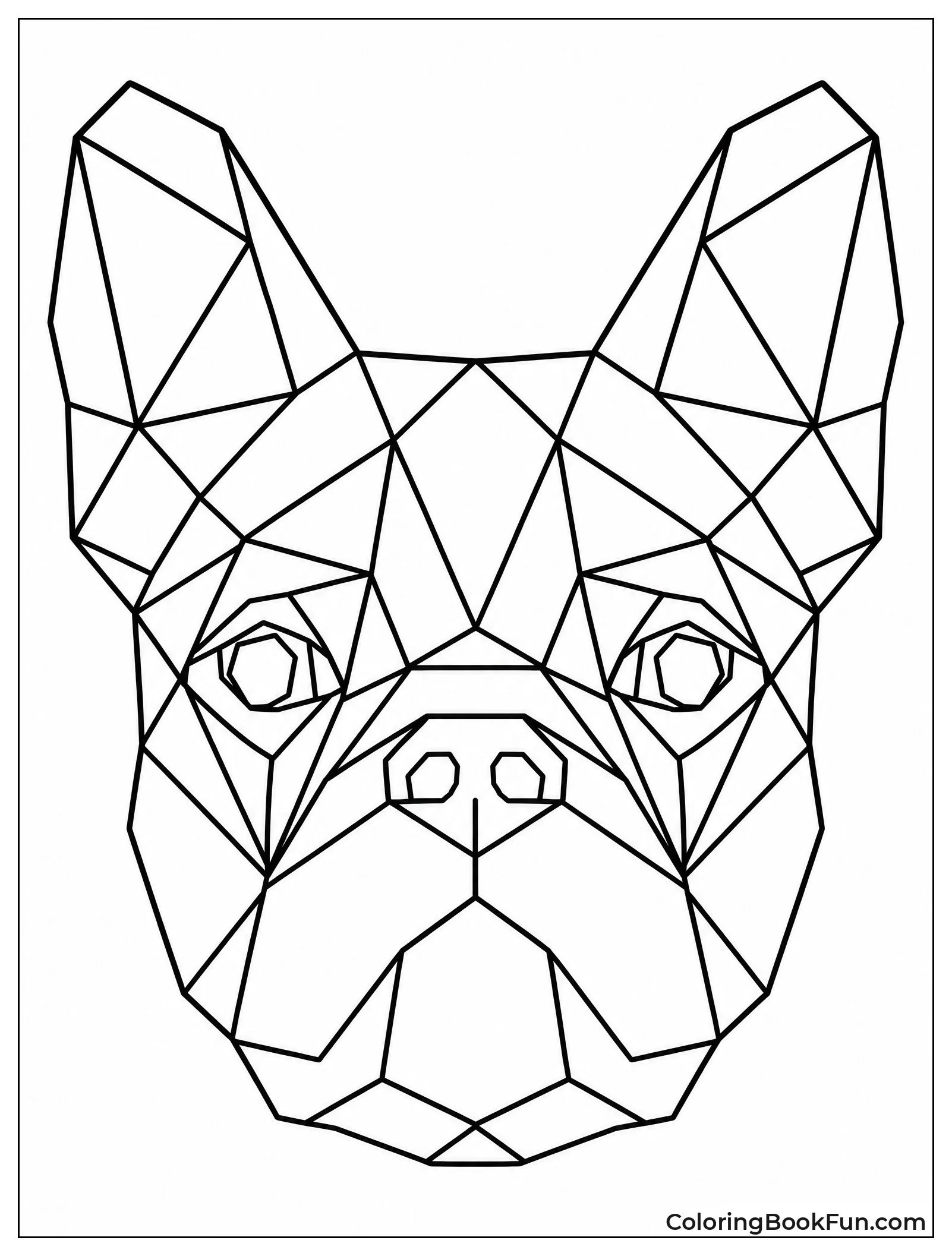 French Bulldog Made of Shapes