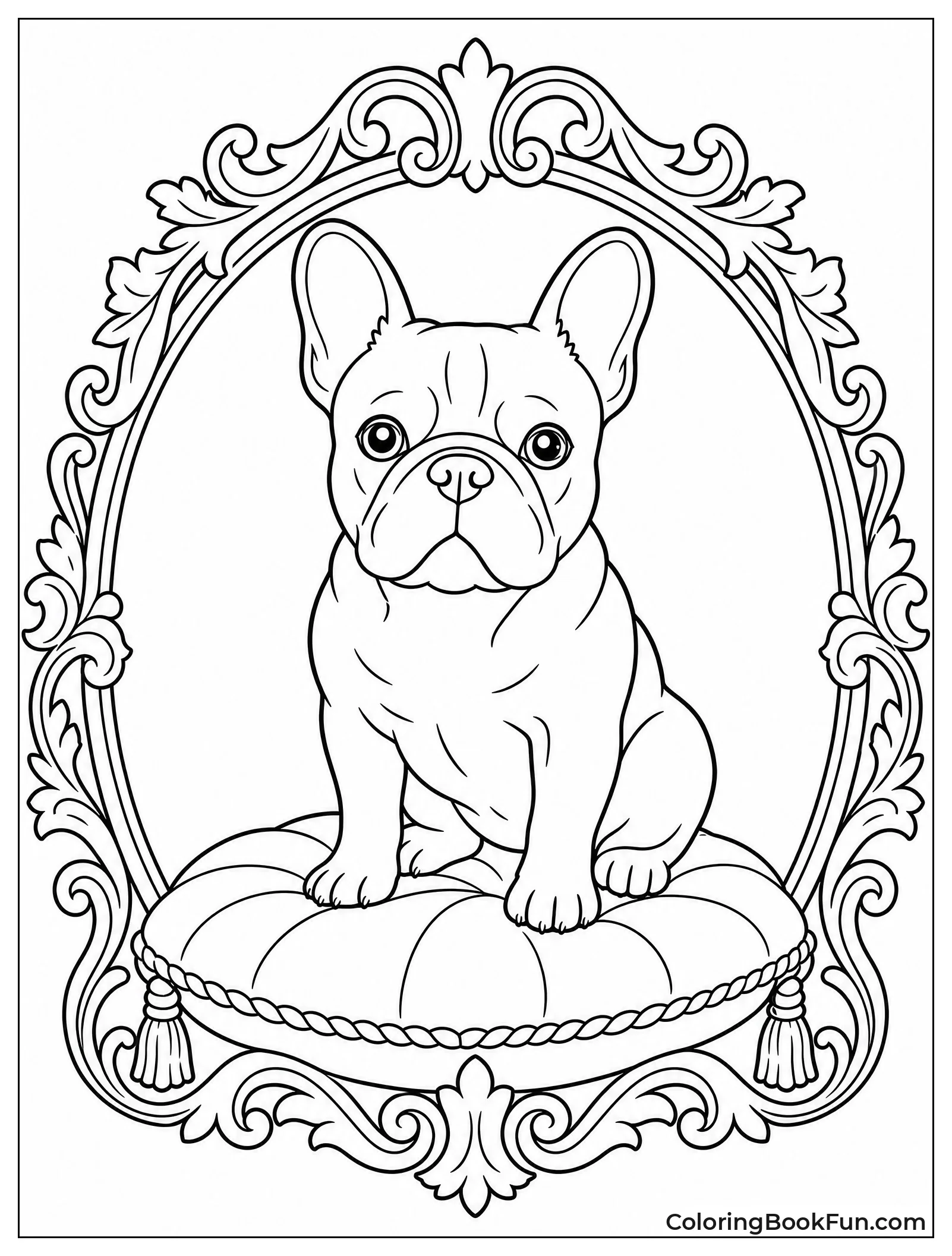 French Bulldog in Victorian Frame