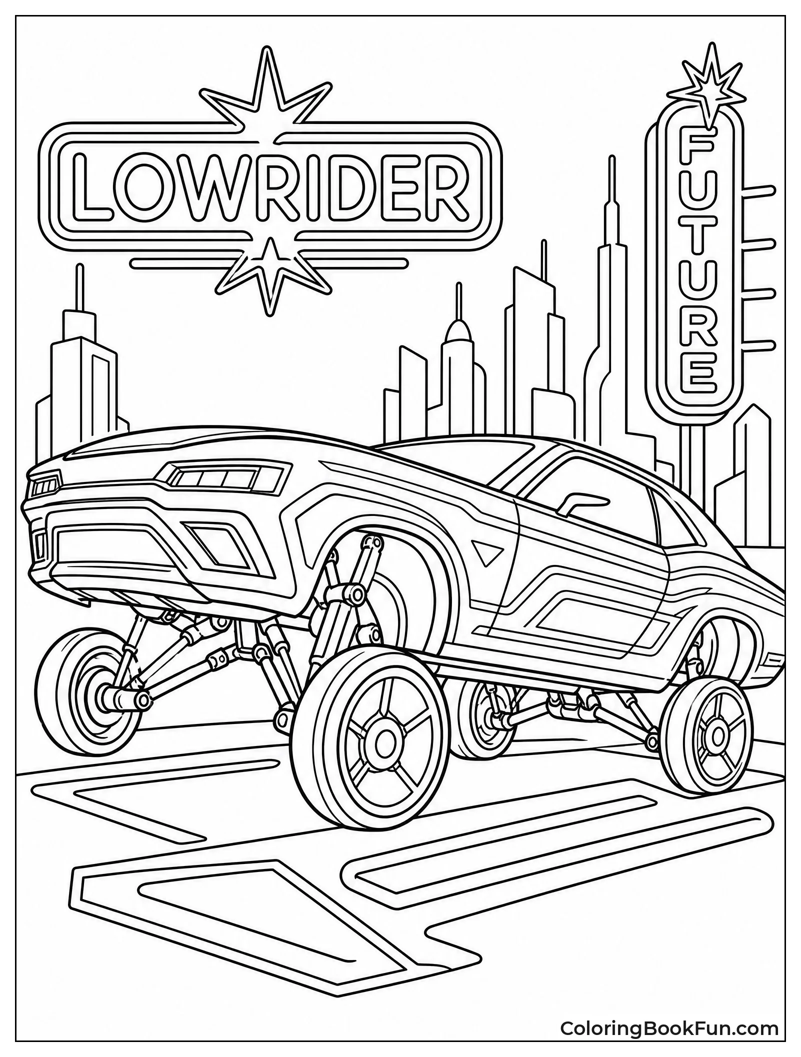 Futuristic Lowrider Has Neon Lights