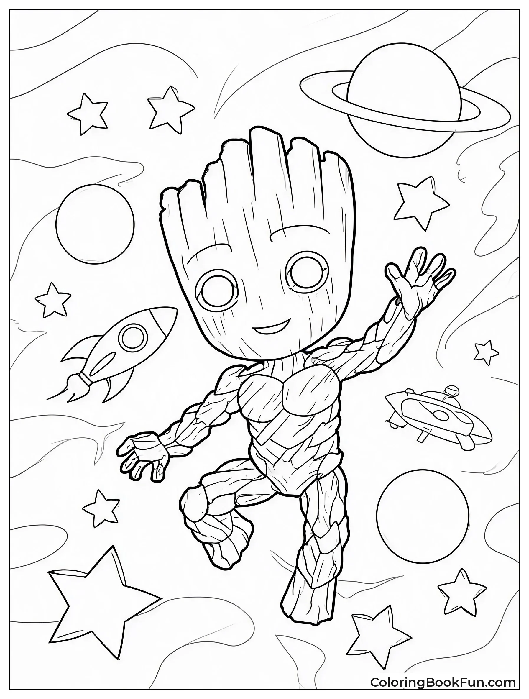 Baby Groot Dancing Among the Stars