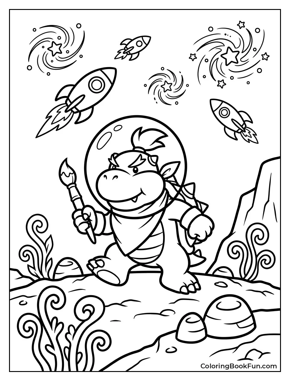 Bowser Jr Exploring an Alien Planet