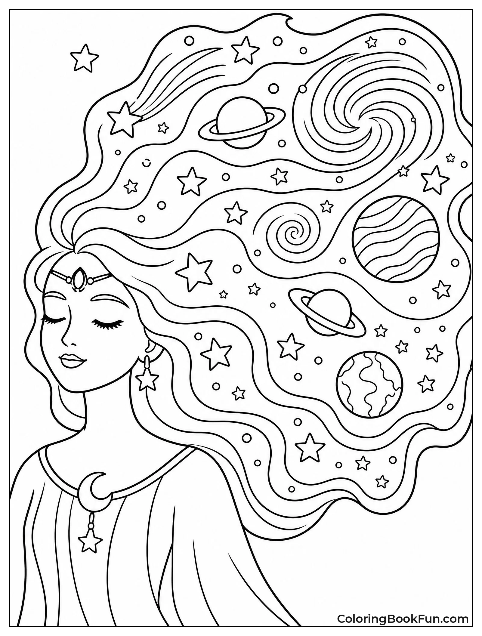 Goddess with Galaxy Hair