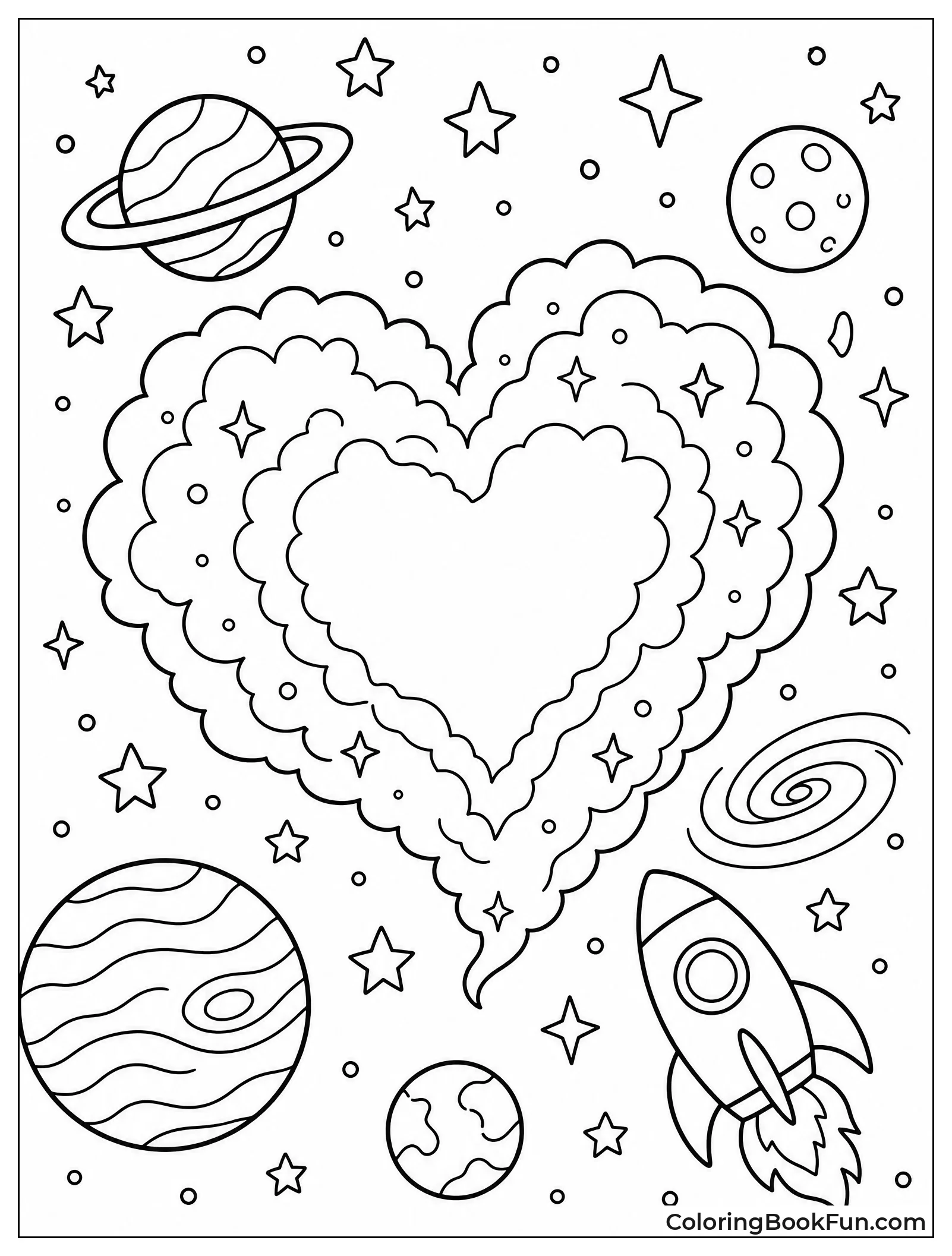 Heart Shaped Nebula with Stars