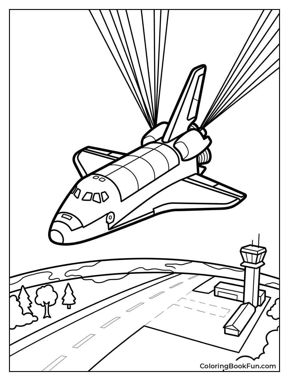 Space Shuttle Gliding to Earth