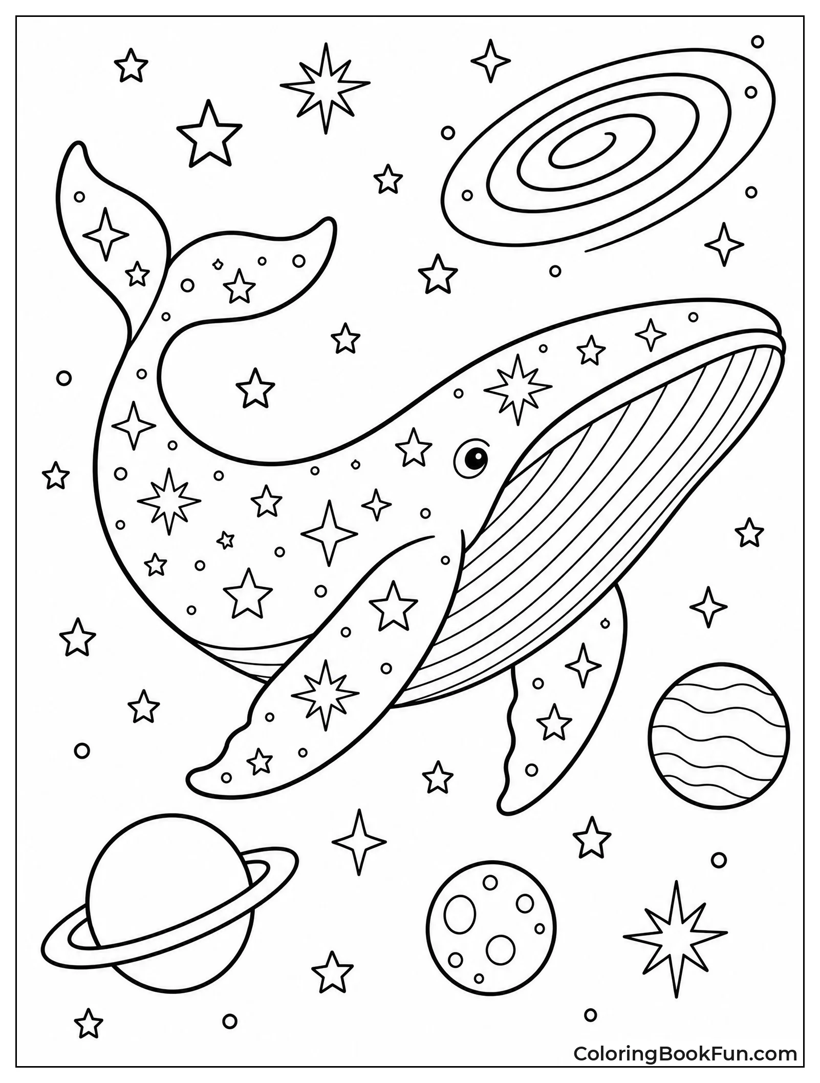 Space Whale Swimming through Stars