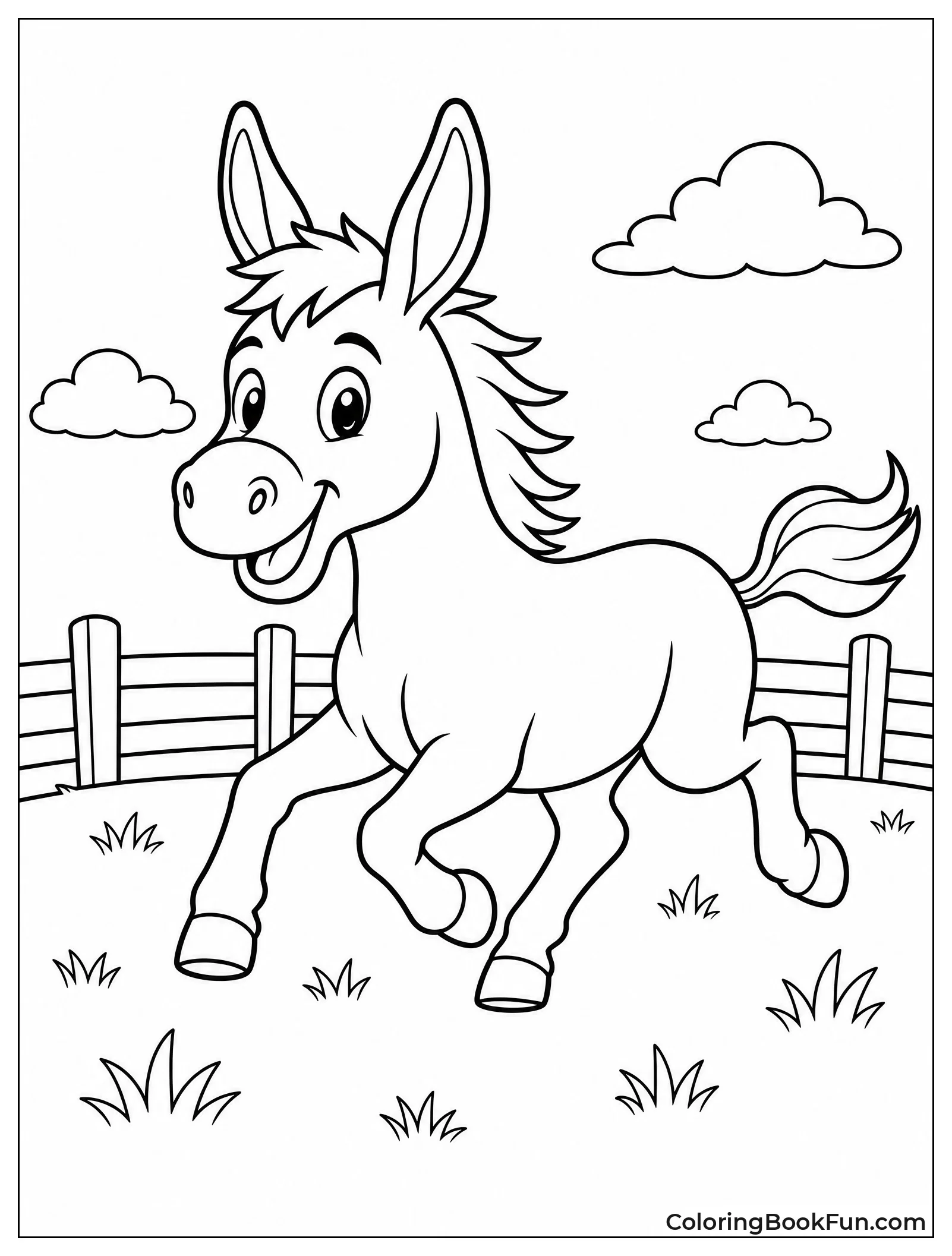 Donkey Gallops Across Pasture