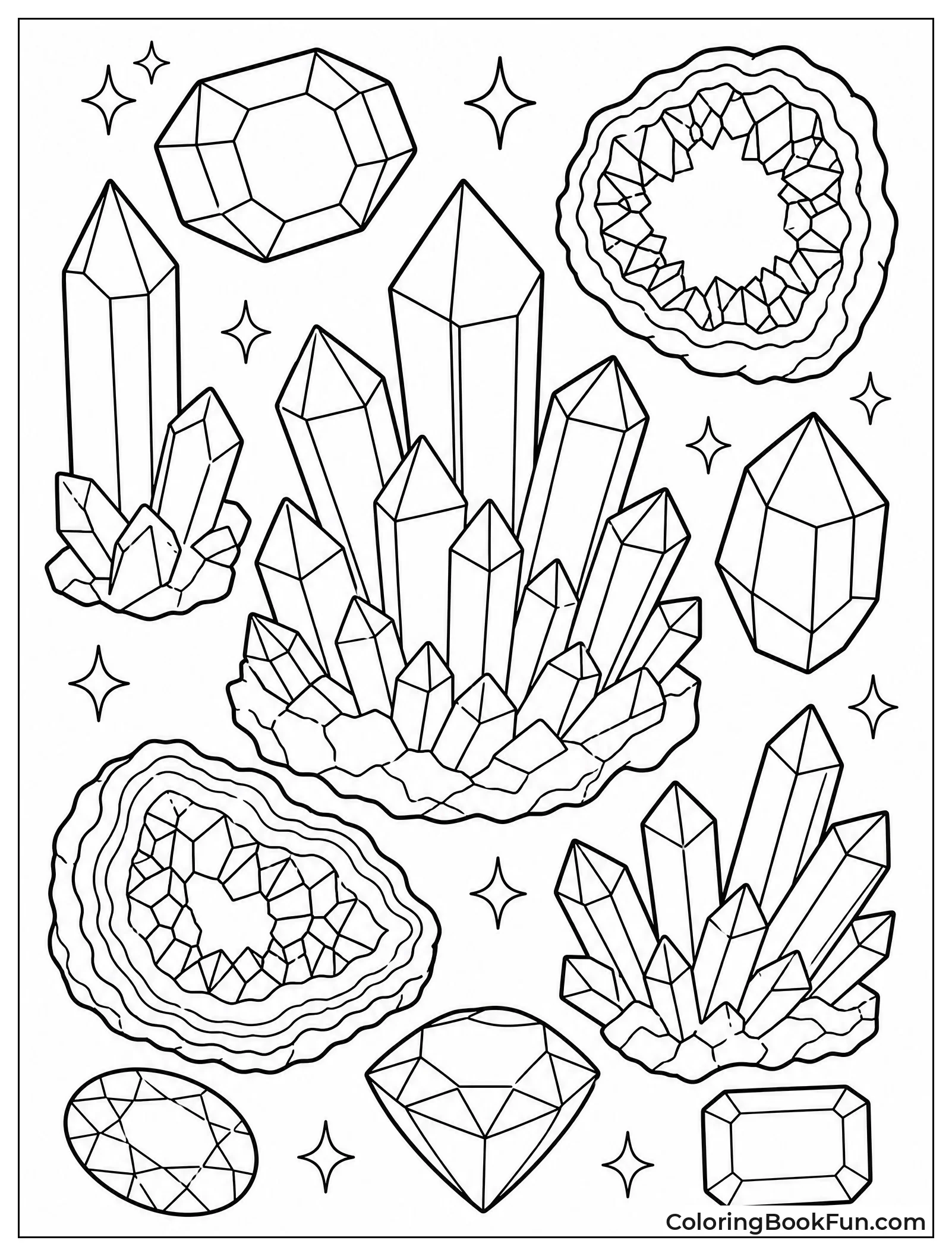 Colorful Gems Forming Sparkly Clusters