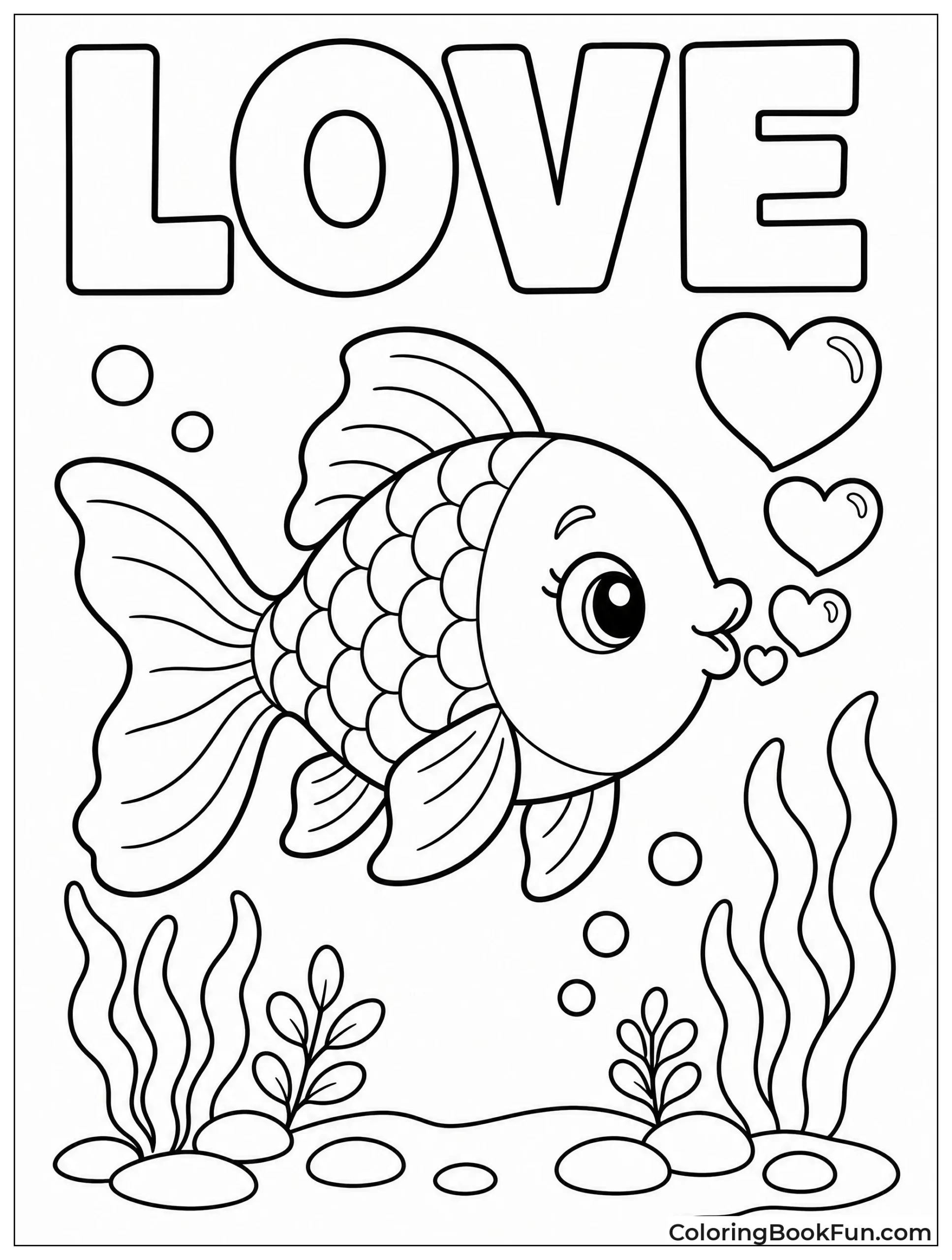 Goldfish Makes Heart Shaped Bubbles