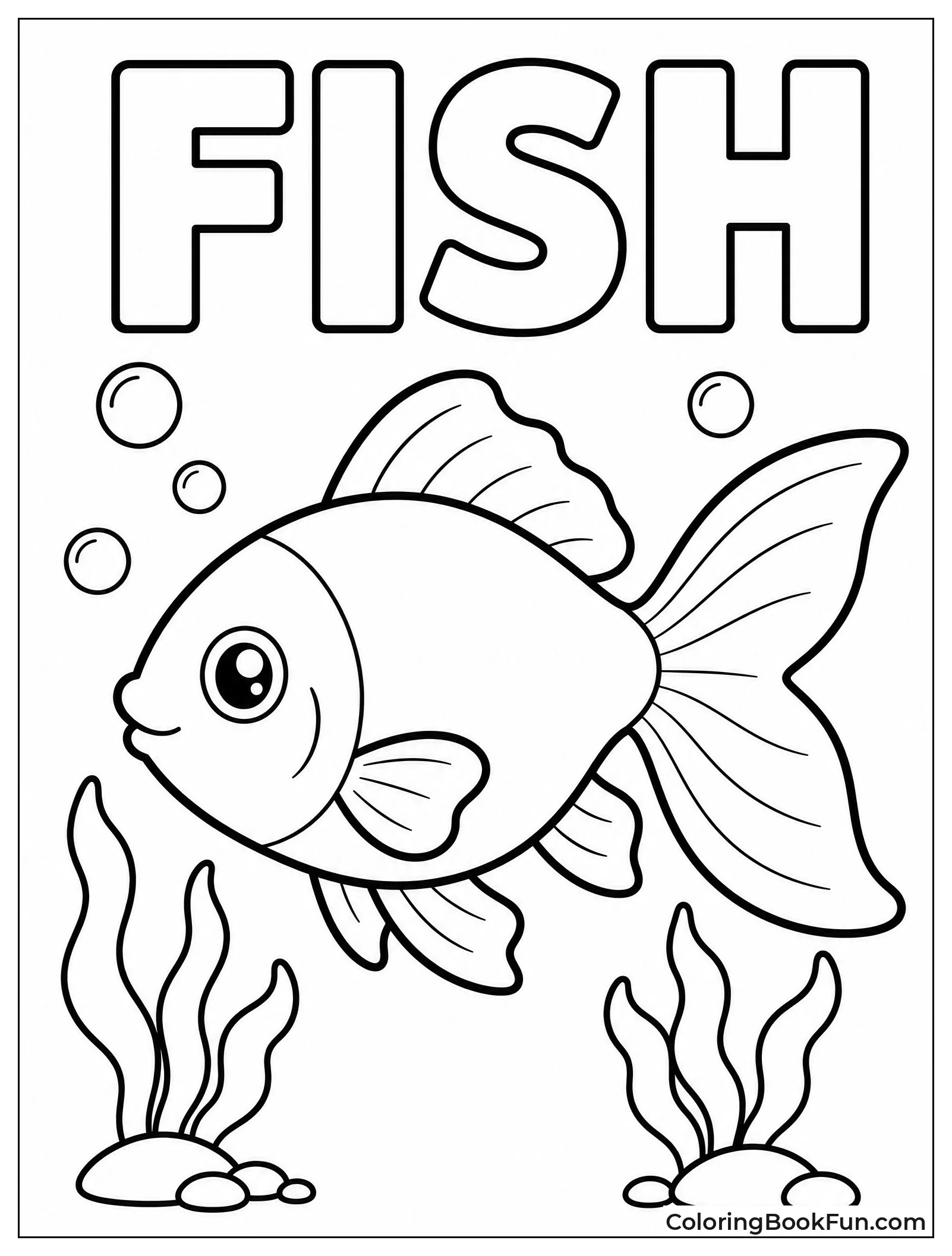 Bold Goldfish Silhouette For Kids