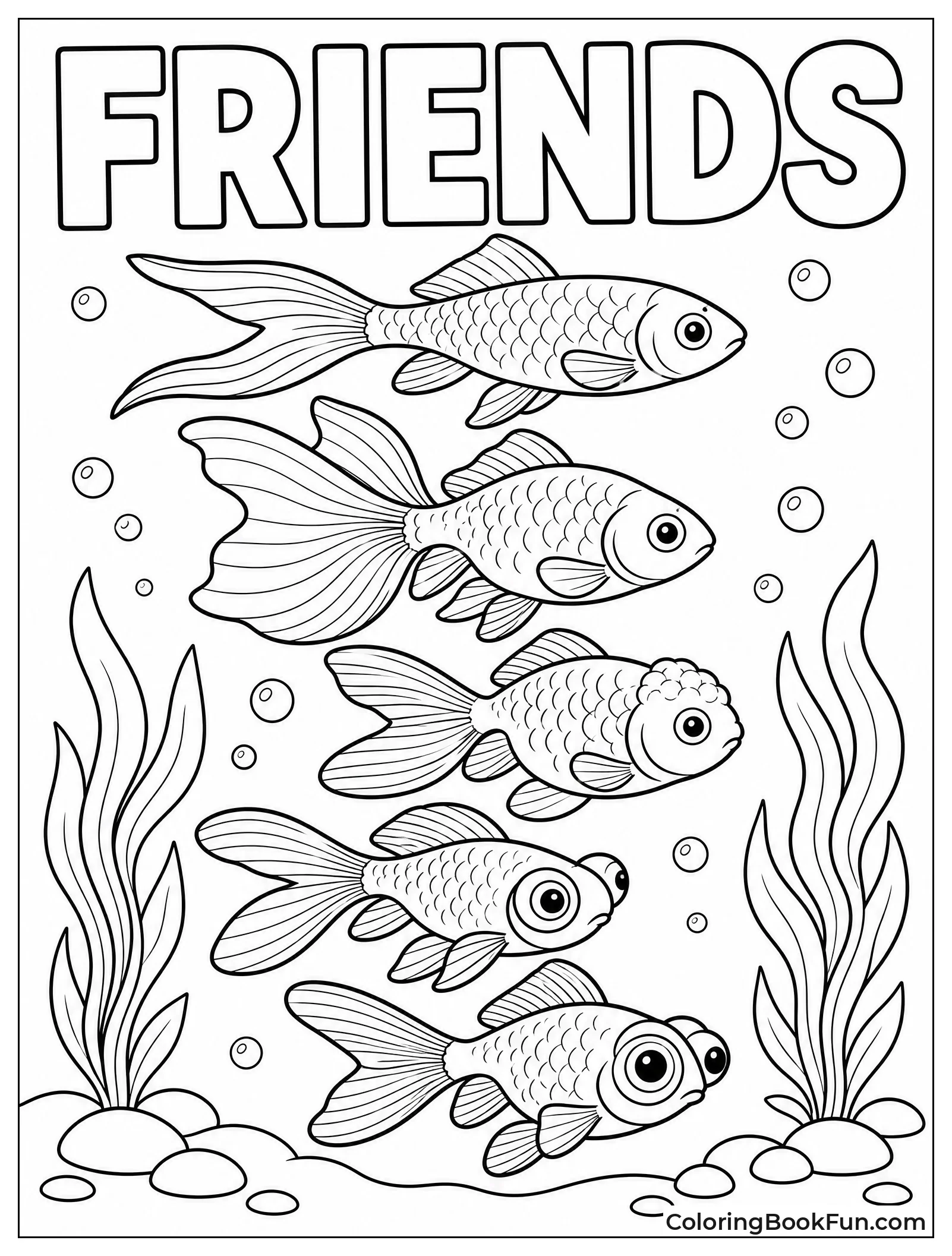 Group of Goldfish Swims Together